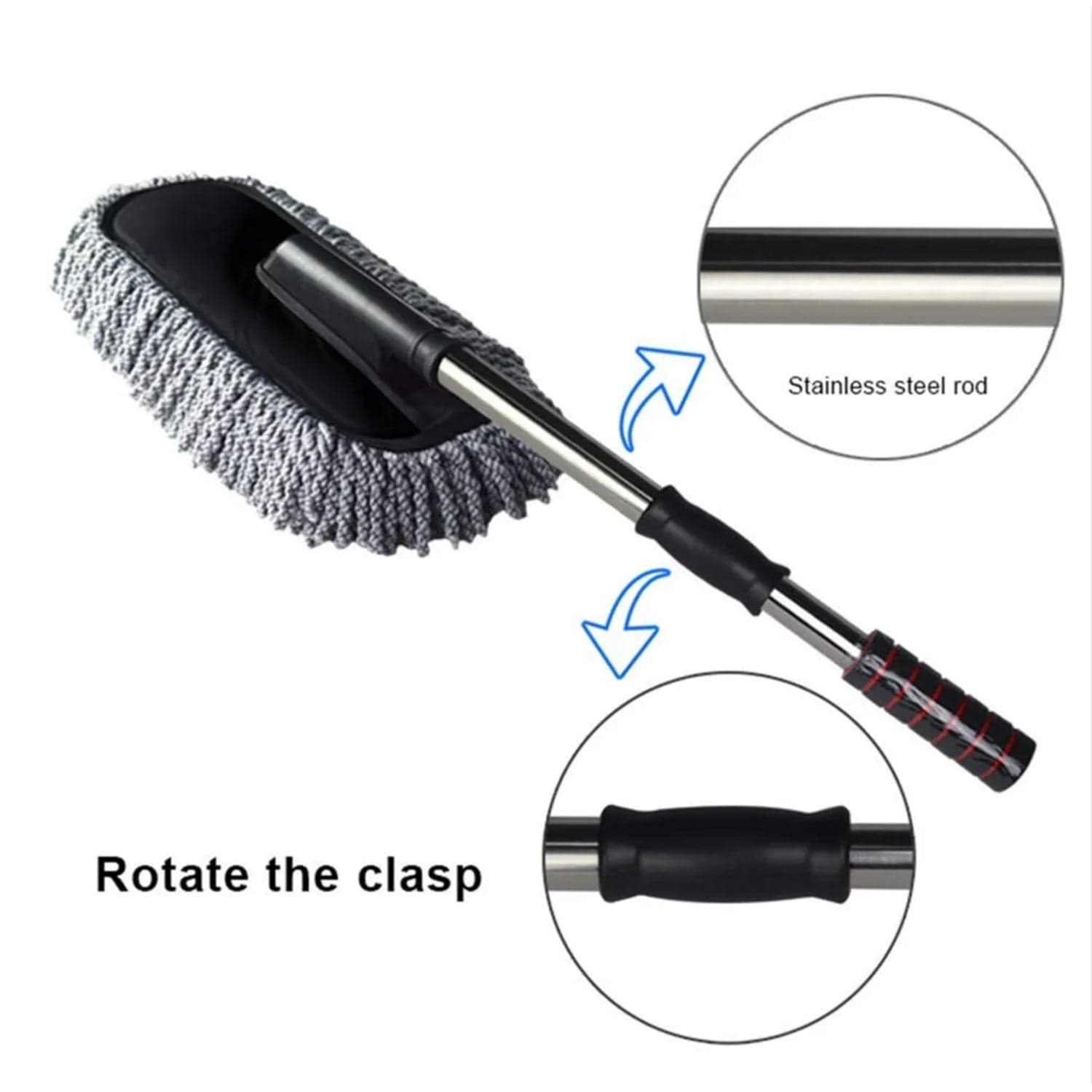 Car Duster Long Retractable / Soft / Non-Slip / Handle Multipurpose Microfiber Wash Brush thumbnail 5