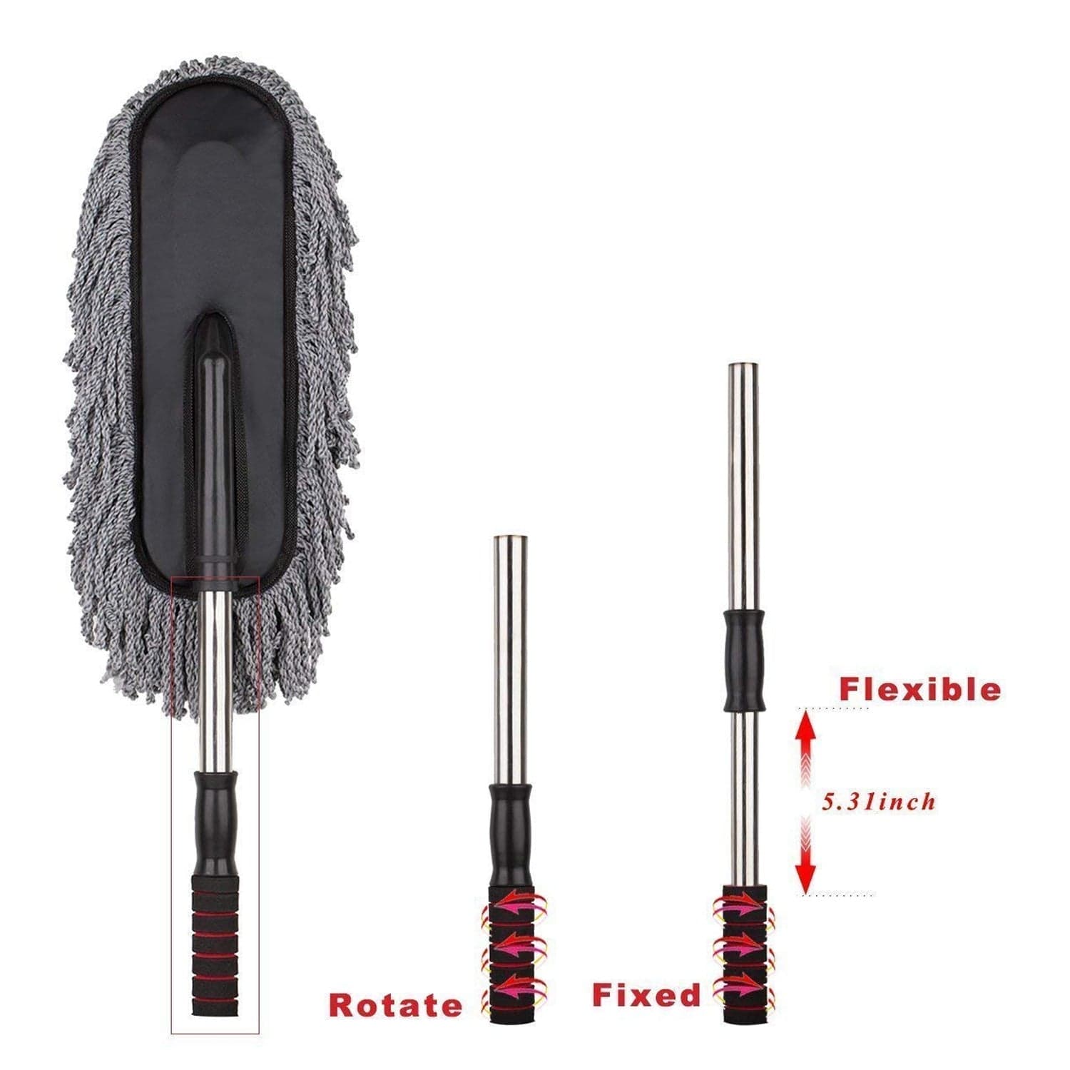 Car Duster Long Retractable / Soft / Non-Slip / Handle Multipurpose Microfiber Wash Brush thumbnail 9