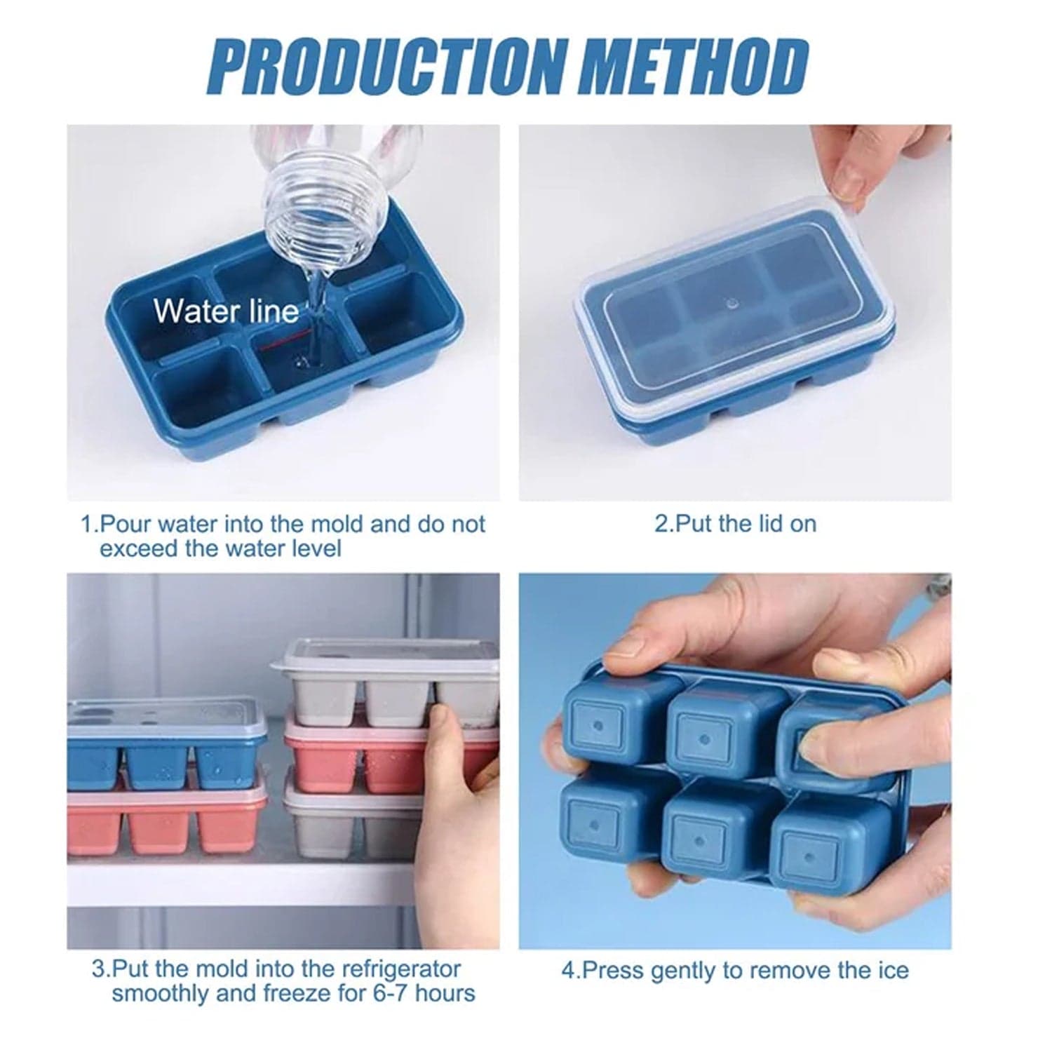 6-Cavity Silicone Ice Tray of Ideal for Kitchen & Home Use thumbnail 6
