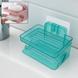 Wall Mounted 2 Layer Soap Holder With Hook Self Adhesive(2 Layer 1 Pc)