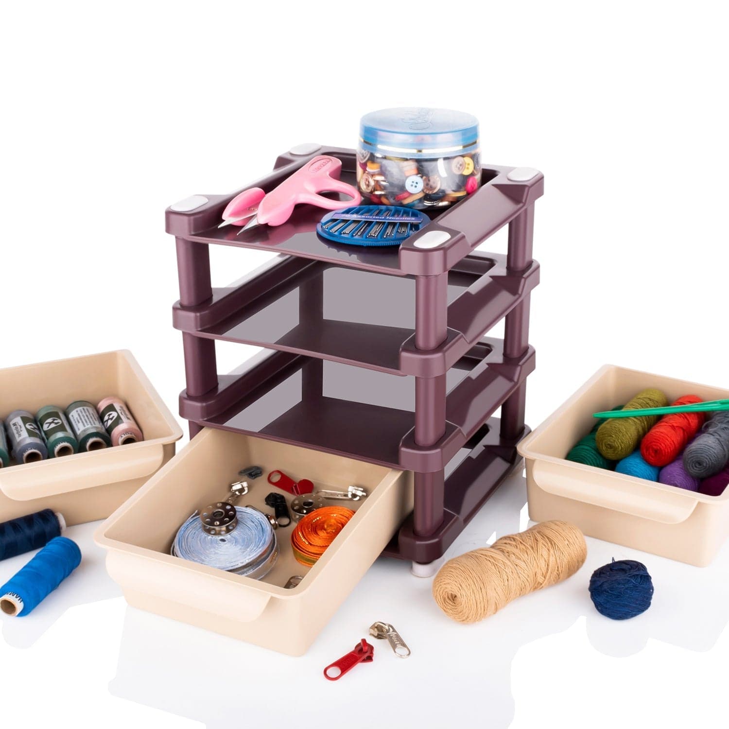 Mini 3 Layer Drawer Used for storing makeup equipment's and kits used by women's and ladies. thumbnail 3