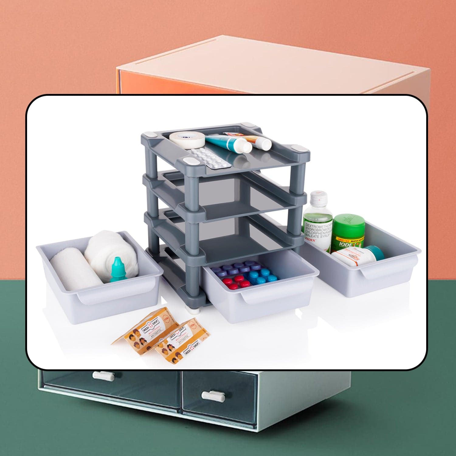 Mini 3 Layer Drawer Used for storing makeup equipment's and kits used by women's and ladies. thumbnail 6