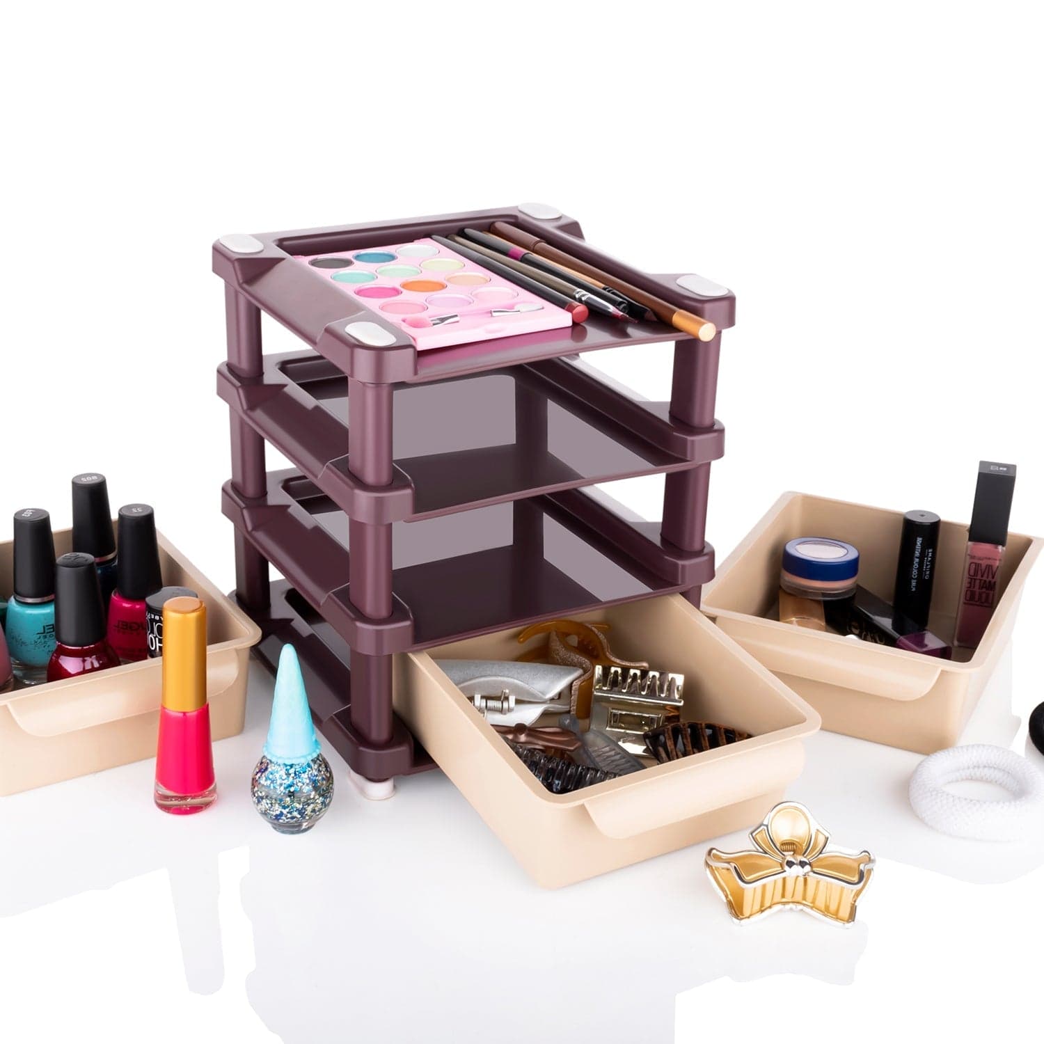 Mini 3 Layer Drawer Used for storing makeup equipment's and kits used by women's and ladies. thumbnail 7