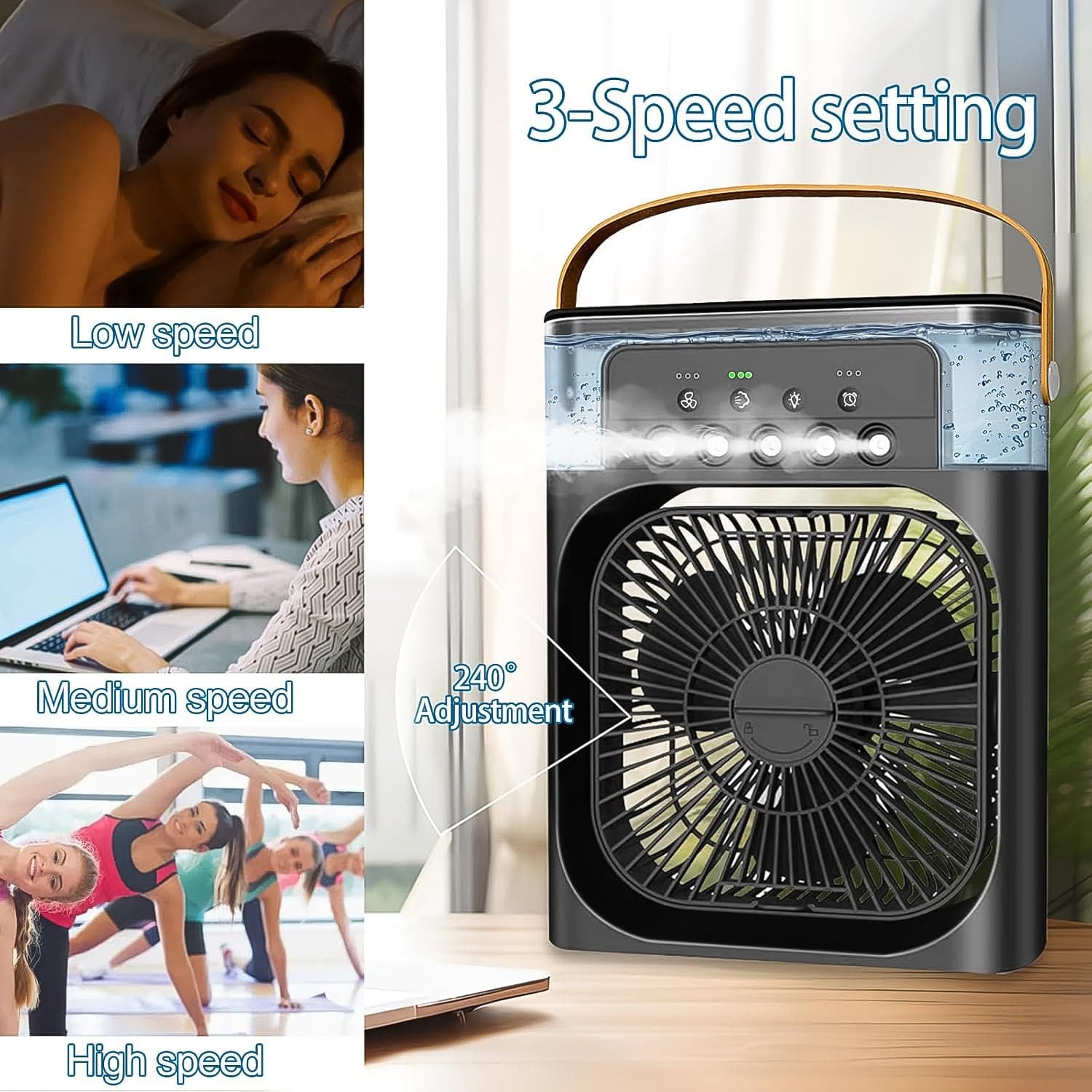 Portable Air Conditioner Fan - Personal Desk Cooling Fan (Battery Not Included) thumbnail 3