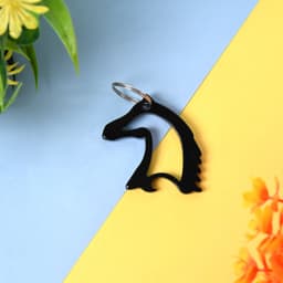 Metal Horse Face Shaped Keychain (1 Pc)