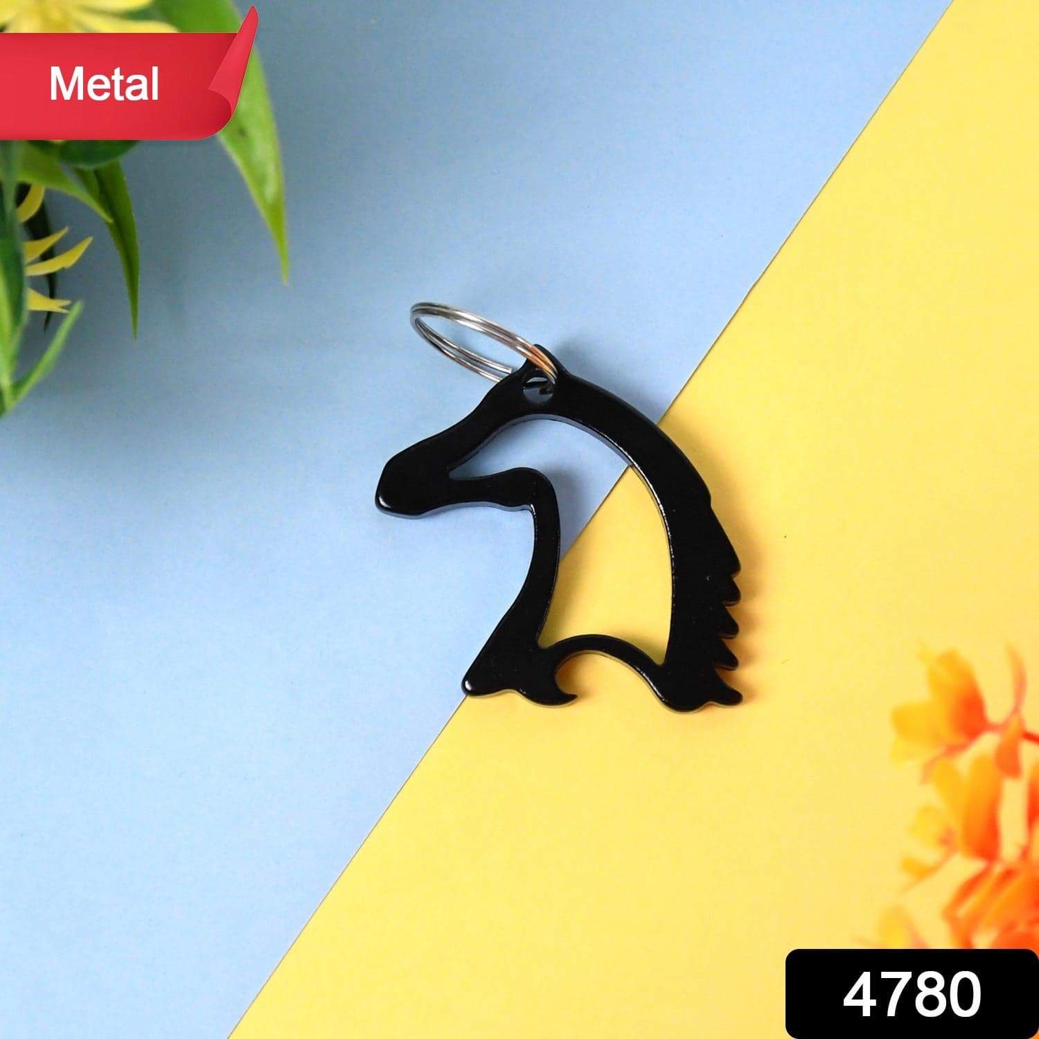 Metal Horse Face Shaped Keychain (1 Pc) thumbnail 2
