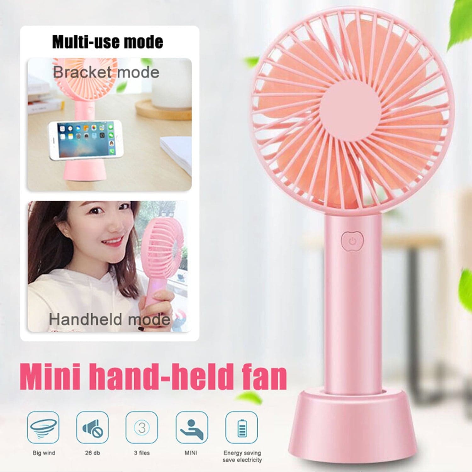 Portable Handheld Fan used in summers in all kinds of places including household and offices etc.(Battery Not Include) thumbnail 3