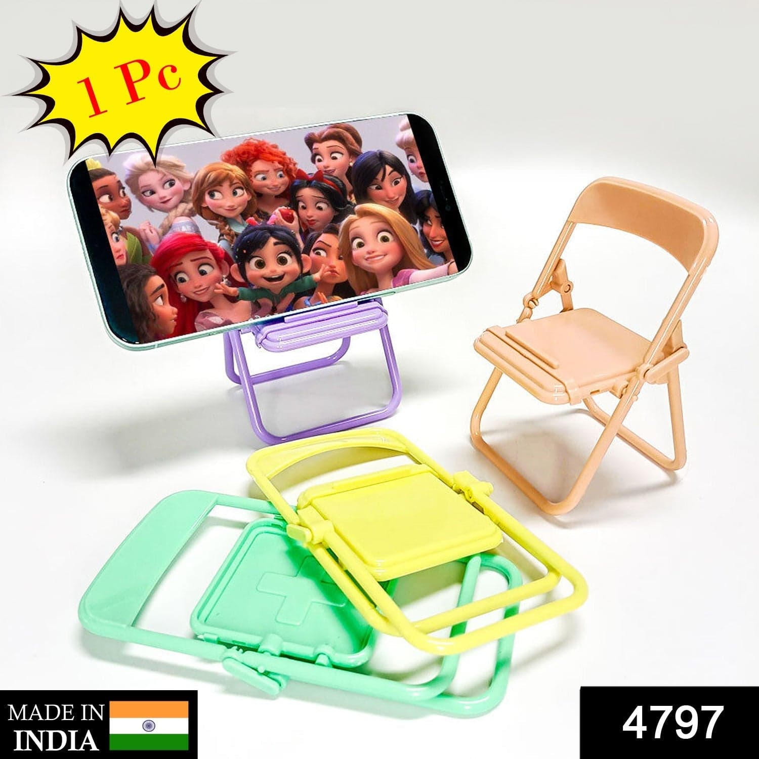 Chair-Shaped Mobile Stand of Stylish & Sturdy Phone Holder for Home & Office Use (1 Pc) thumbnail 2