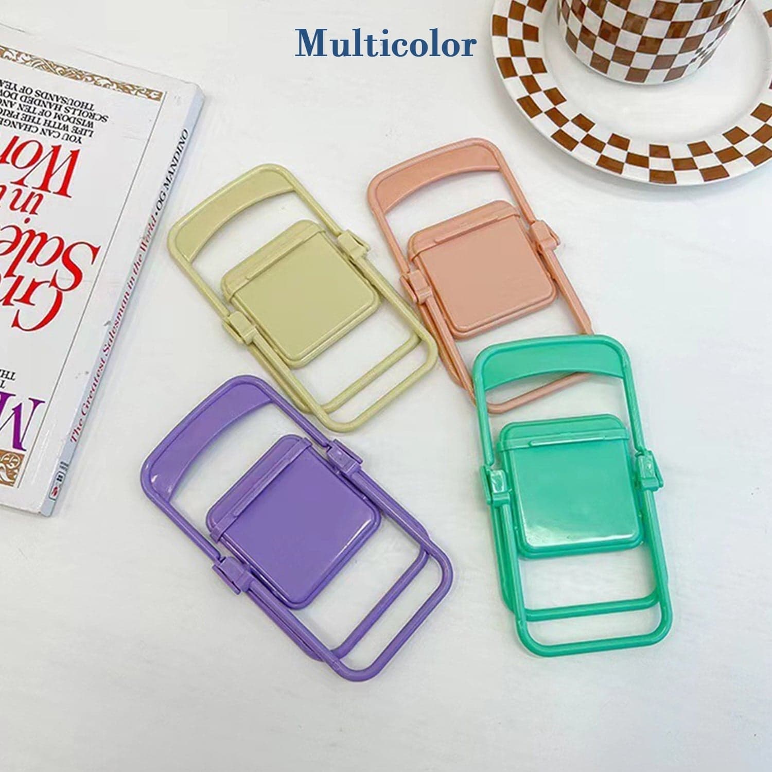 Chair-Shaped Mobile Stand of Stylish & Sturdy Phone Holder for Home & Office Use (1 Pc) thumbnail 7