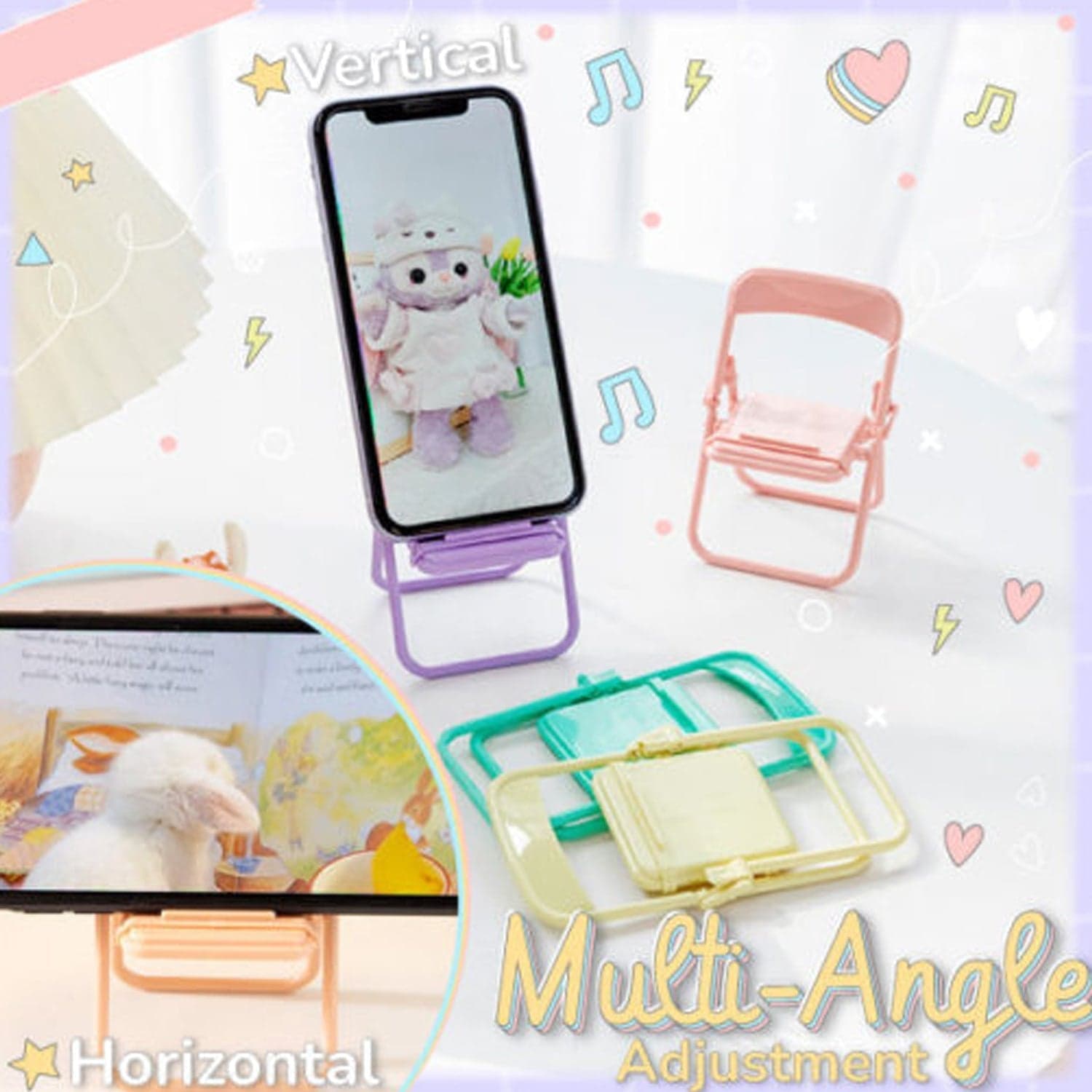 Chair-Shaped Mobile Stand of Stylish & Sturdy Phone Holder for Home & Office Use (1 Pc) thumbnail 8