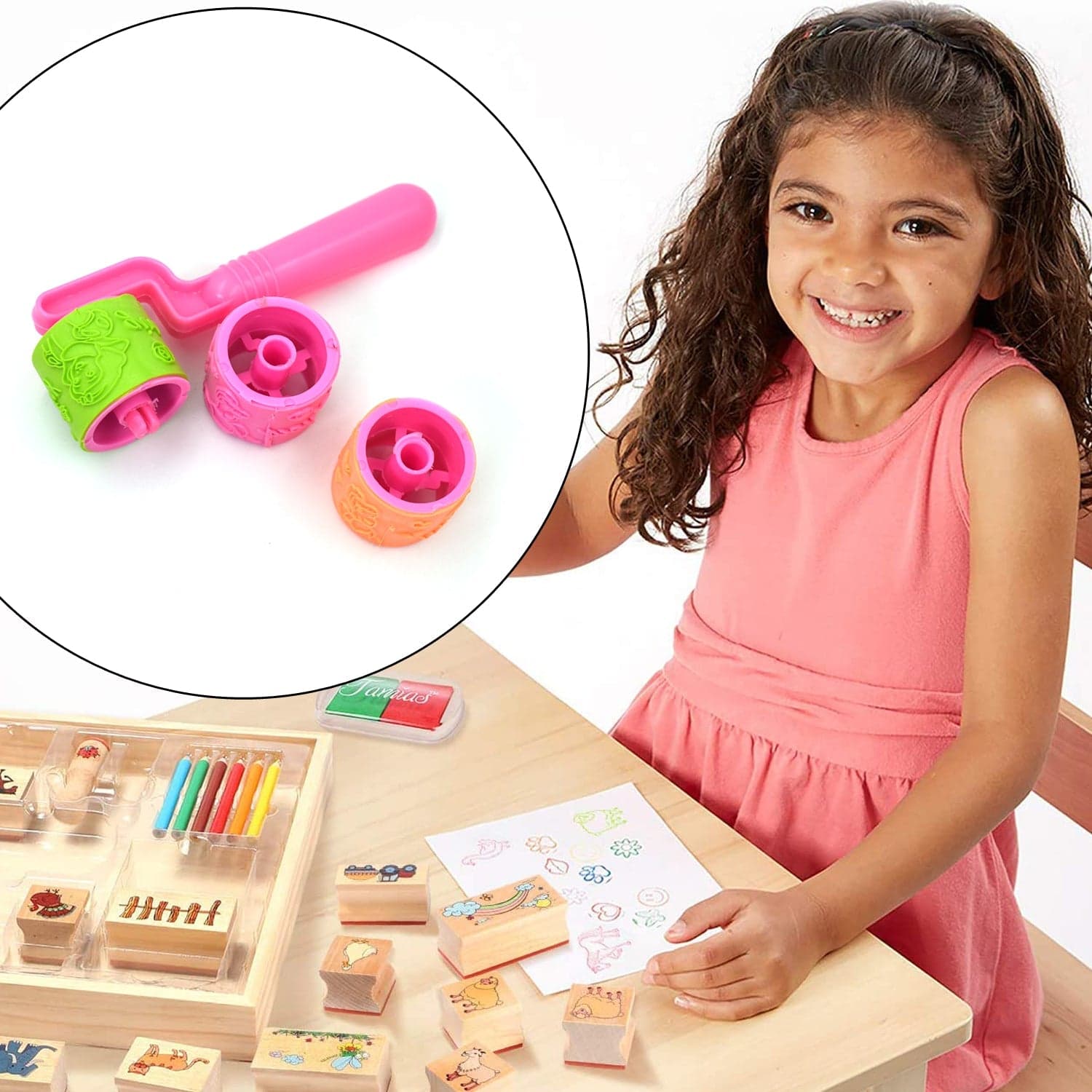 Roller Stamp used in all types of household places by kids and children's for playing purposes. thumbnail 7