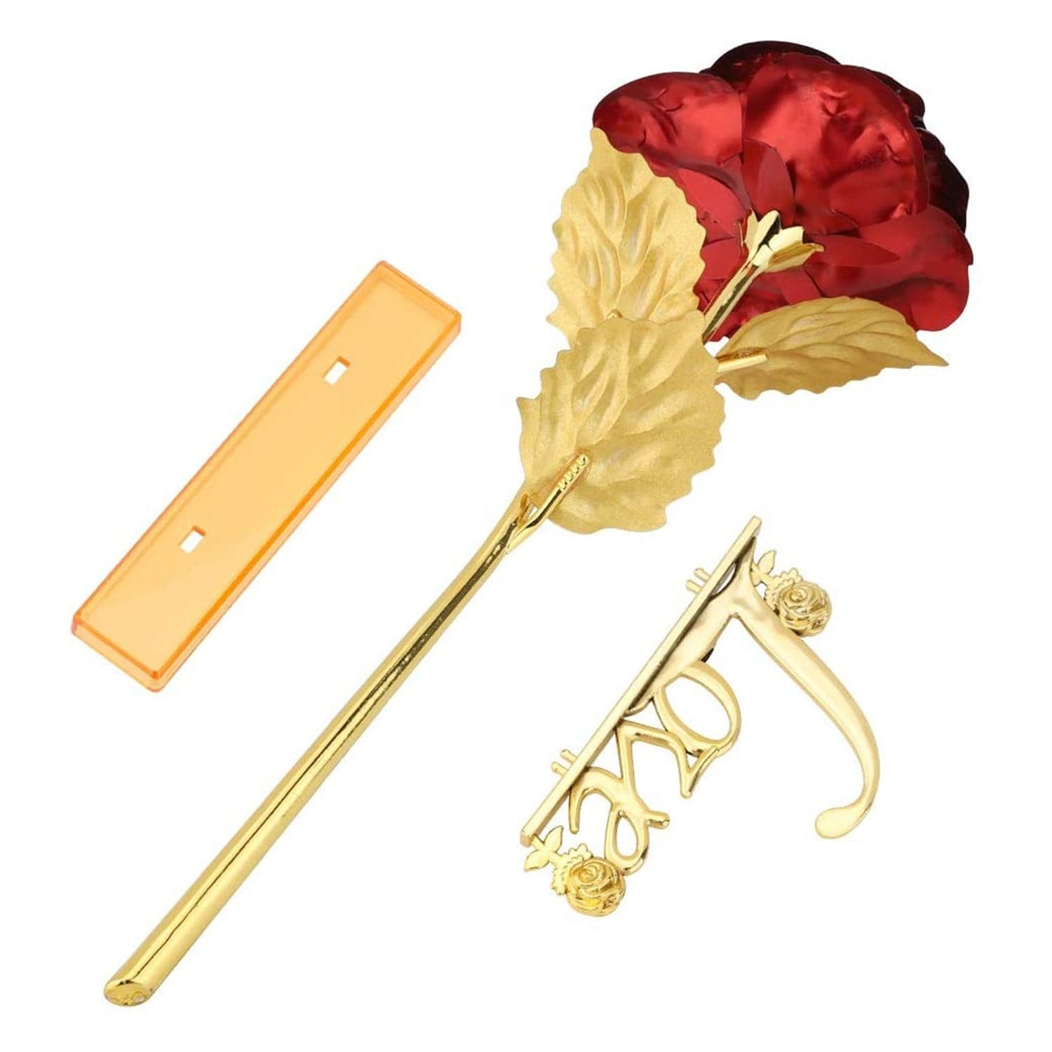 24K Gold Rose,Hicoosee Gold Foil Plated Rose With Love Stand And Gift Box For Anniversary, Birthday, Wedding , Christmas ,Thanks Giving thumbnail 9