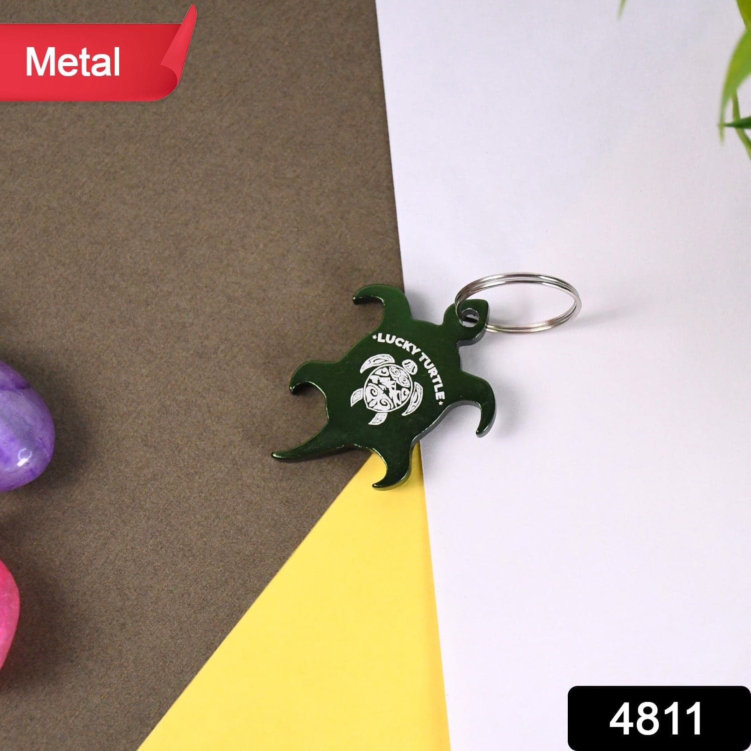 Metal Tortoise Shaped Keychain - Unique and Durable Accessory (1 Pc) thumbnail 2