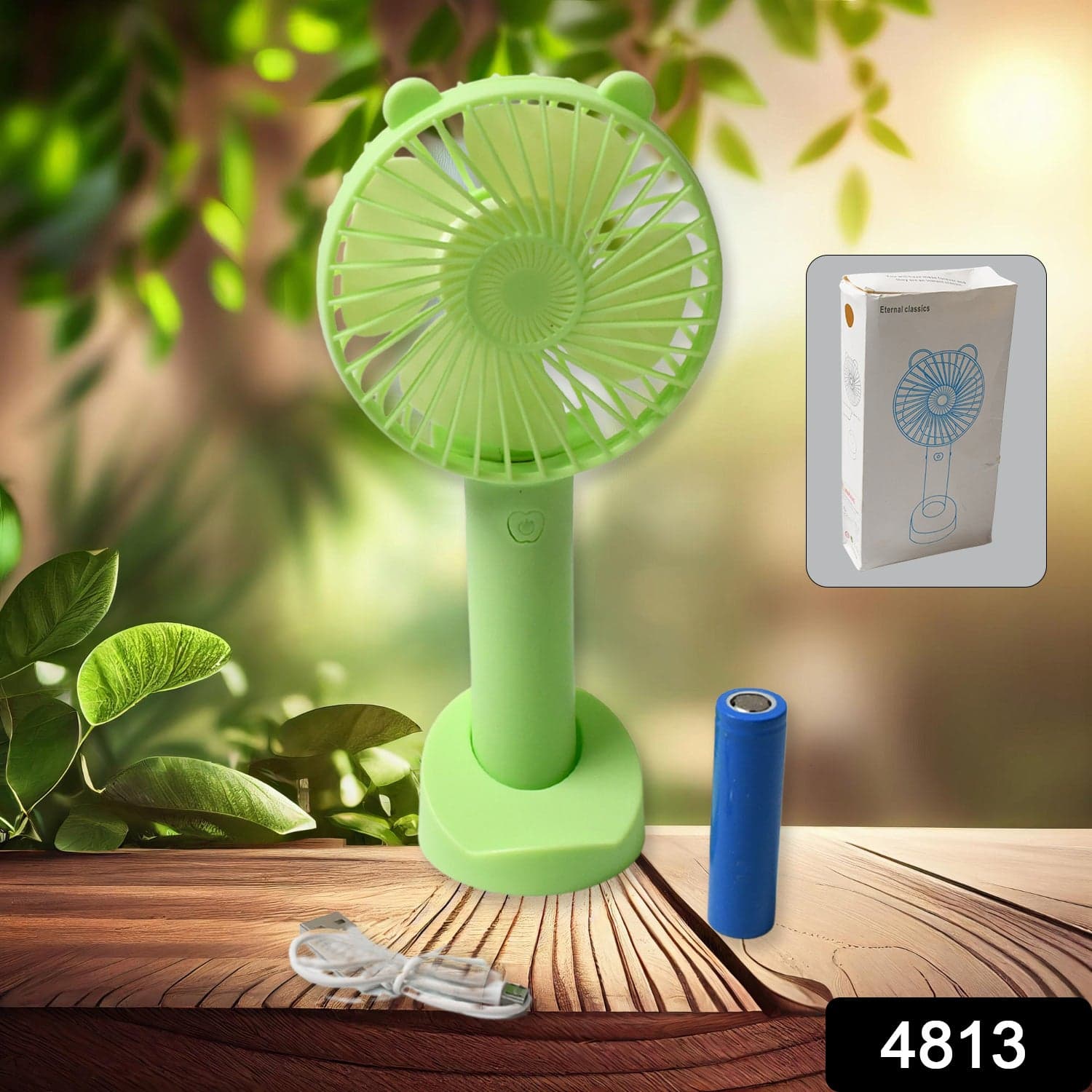 Portable Classic Hand Fan - 3-Speed Table Fan For Personal Desk thumbnail 2