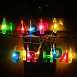 Decoratives Plastic Happy Birthday 13 Led Letter Battery Operated String Lights