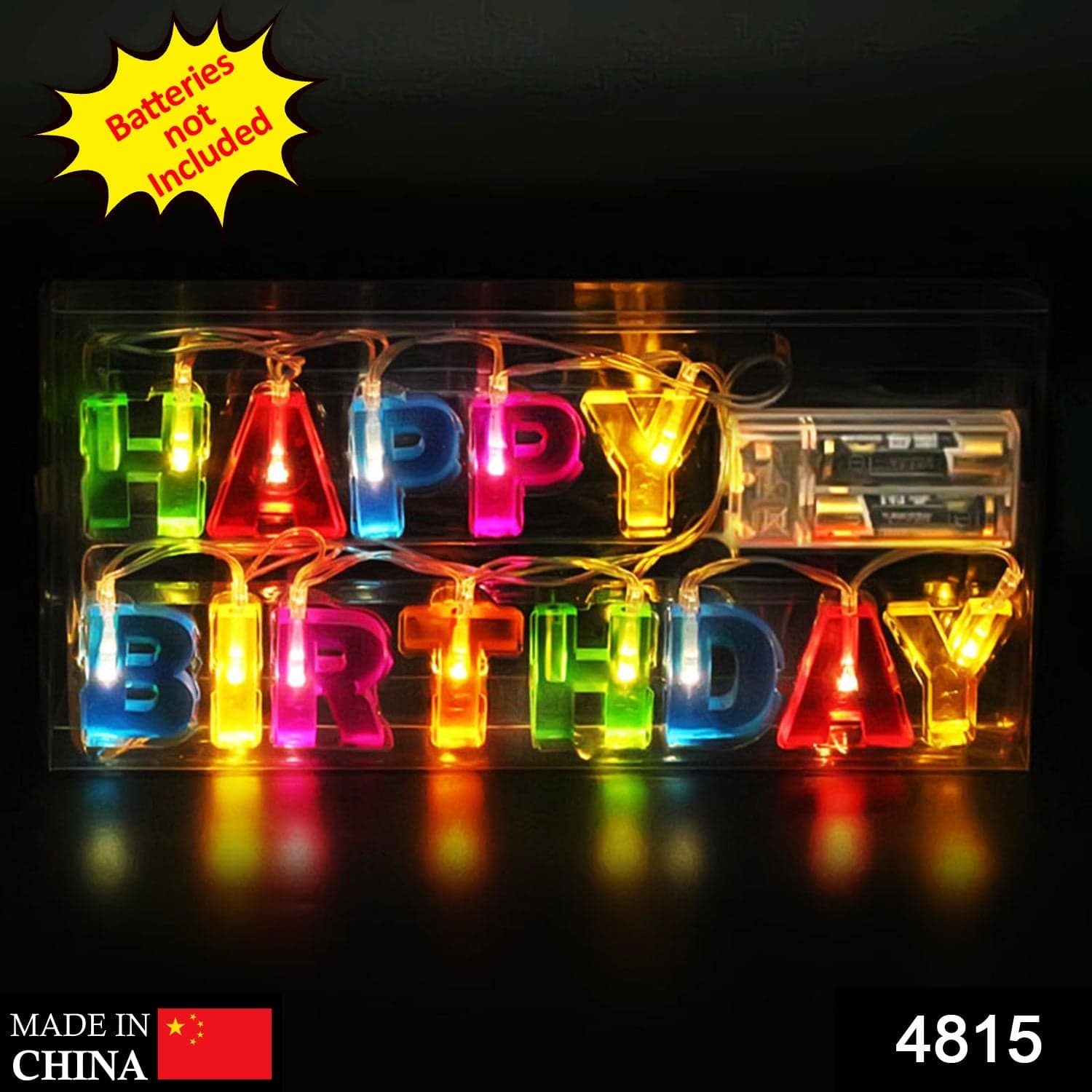 Decoratives Plastic Happy Birthday 13 Led Letter Battery Operated String Lights thumbnail 2
