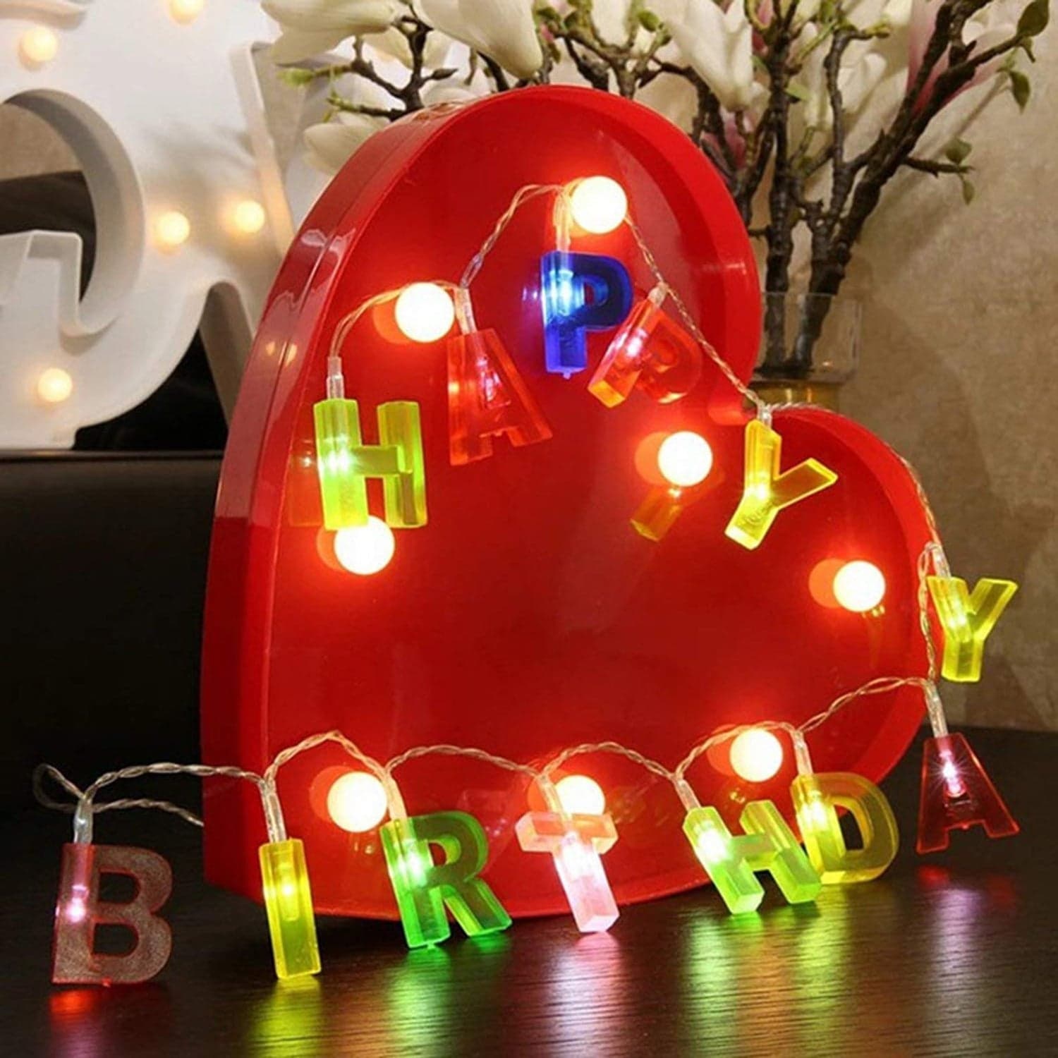 Decoratives Plastic Happy Birthday 13 Led Letter Battery Operated String Lights thumbnail 6
