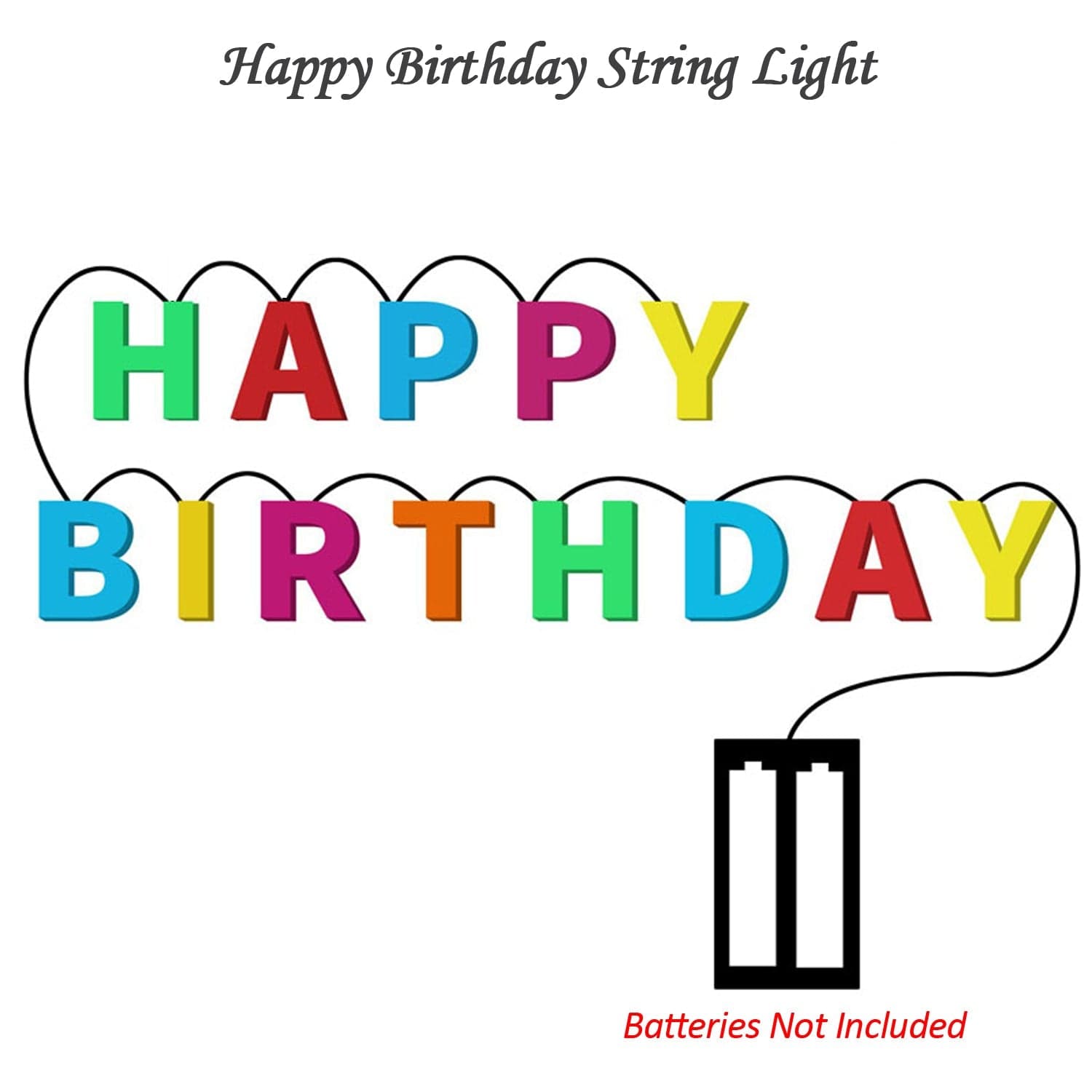 Decoratives Plastic Happy Birthday 13 Led Letter Battery Operated String Lights thumbnail 8