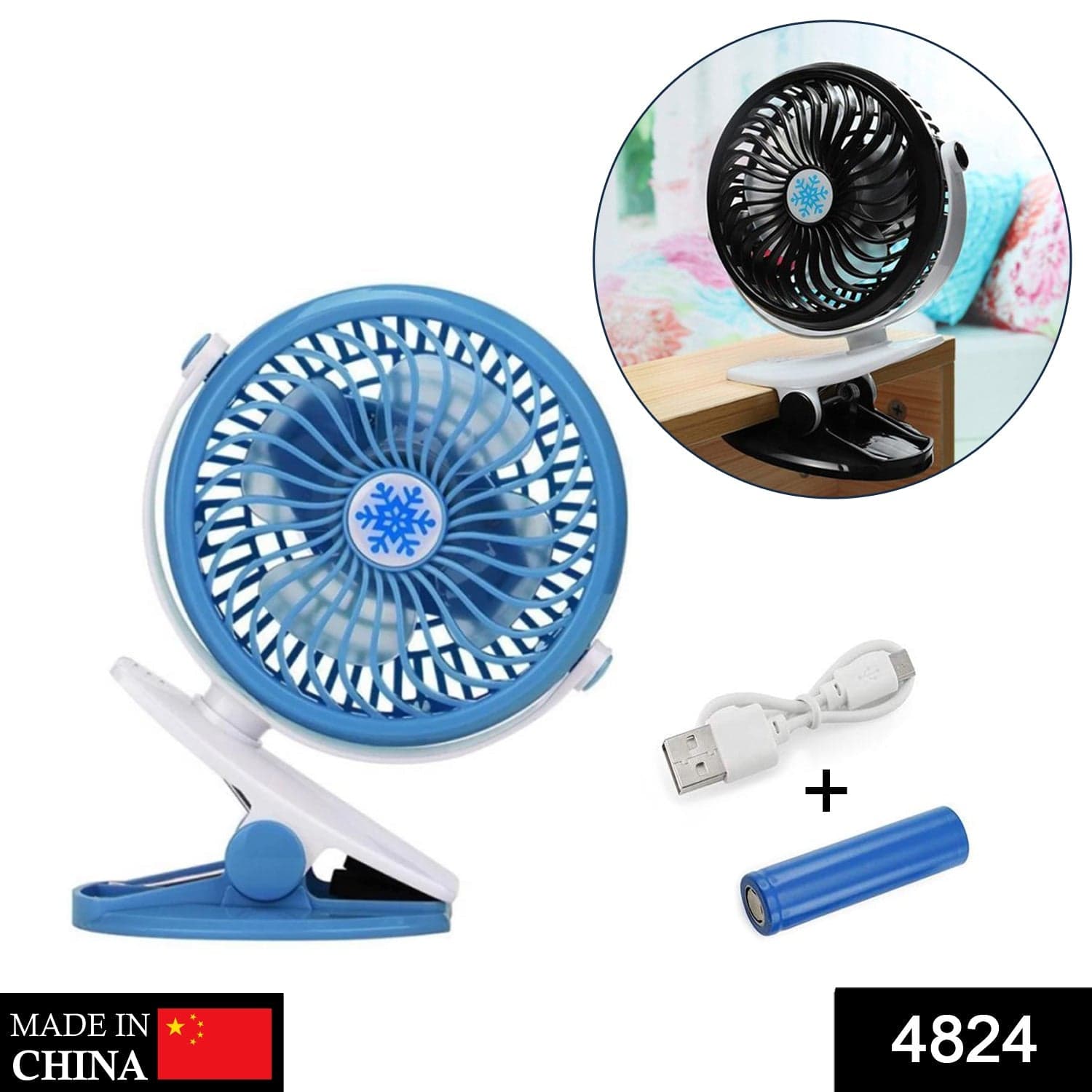 Mini USB Clip Fan widely used in summers for cool down rooms and body purposes.(Battery Not Include) thumbnail 2
