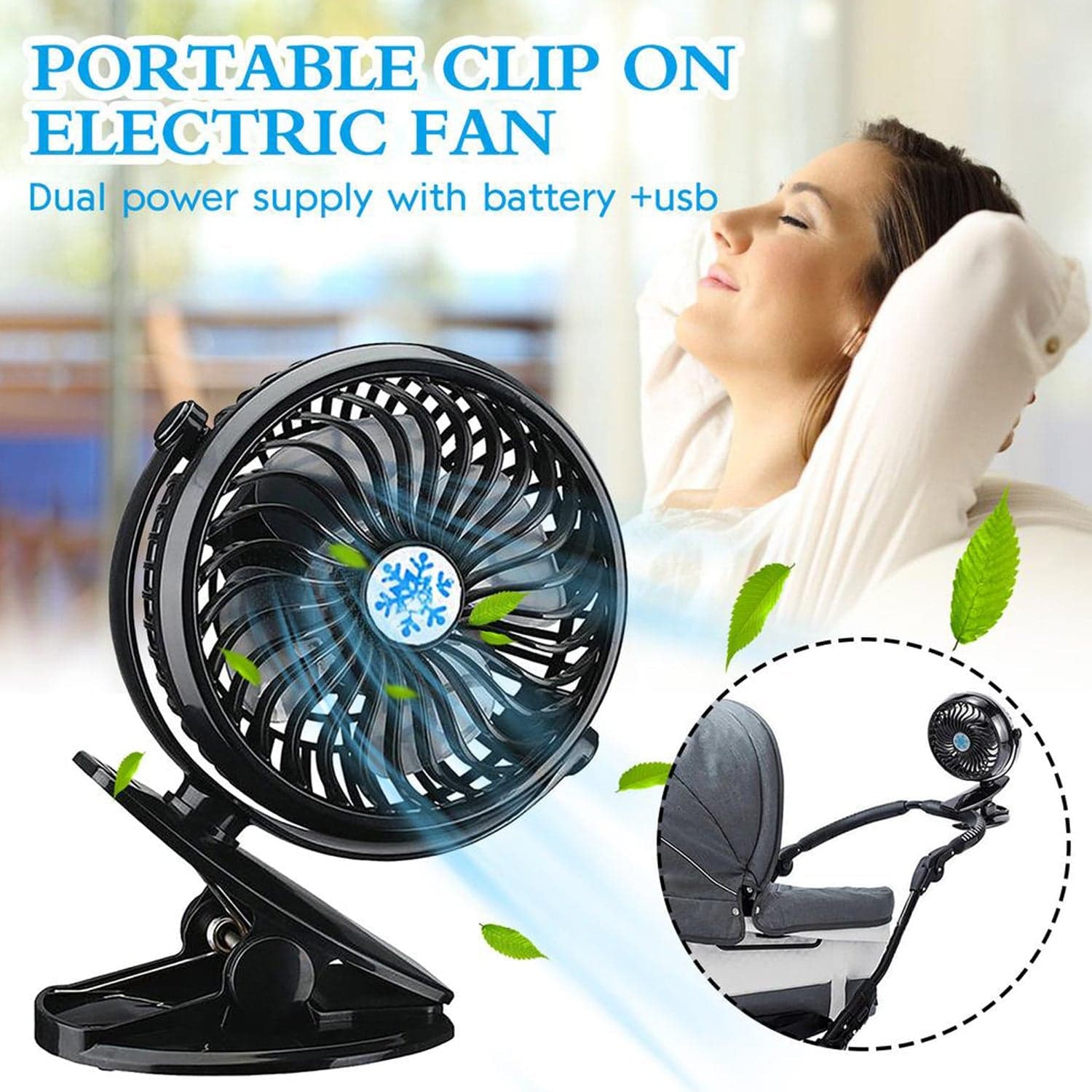 Mini USB Clip Fan widely used in summers for cool down rooms and body purposes.(Battery Not Include) thumbnail 3