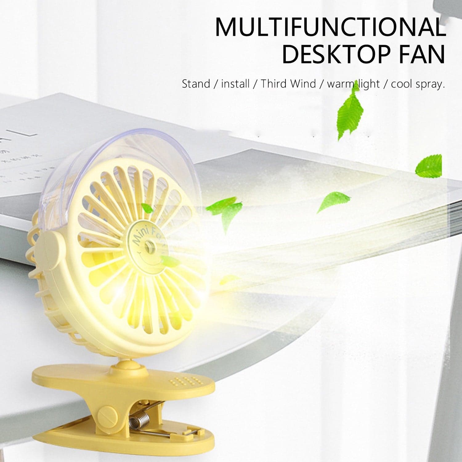 Clip Desk Fan Portable Wind Desktop Table Cooling Fan In Single Button thumbnail 5