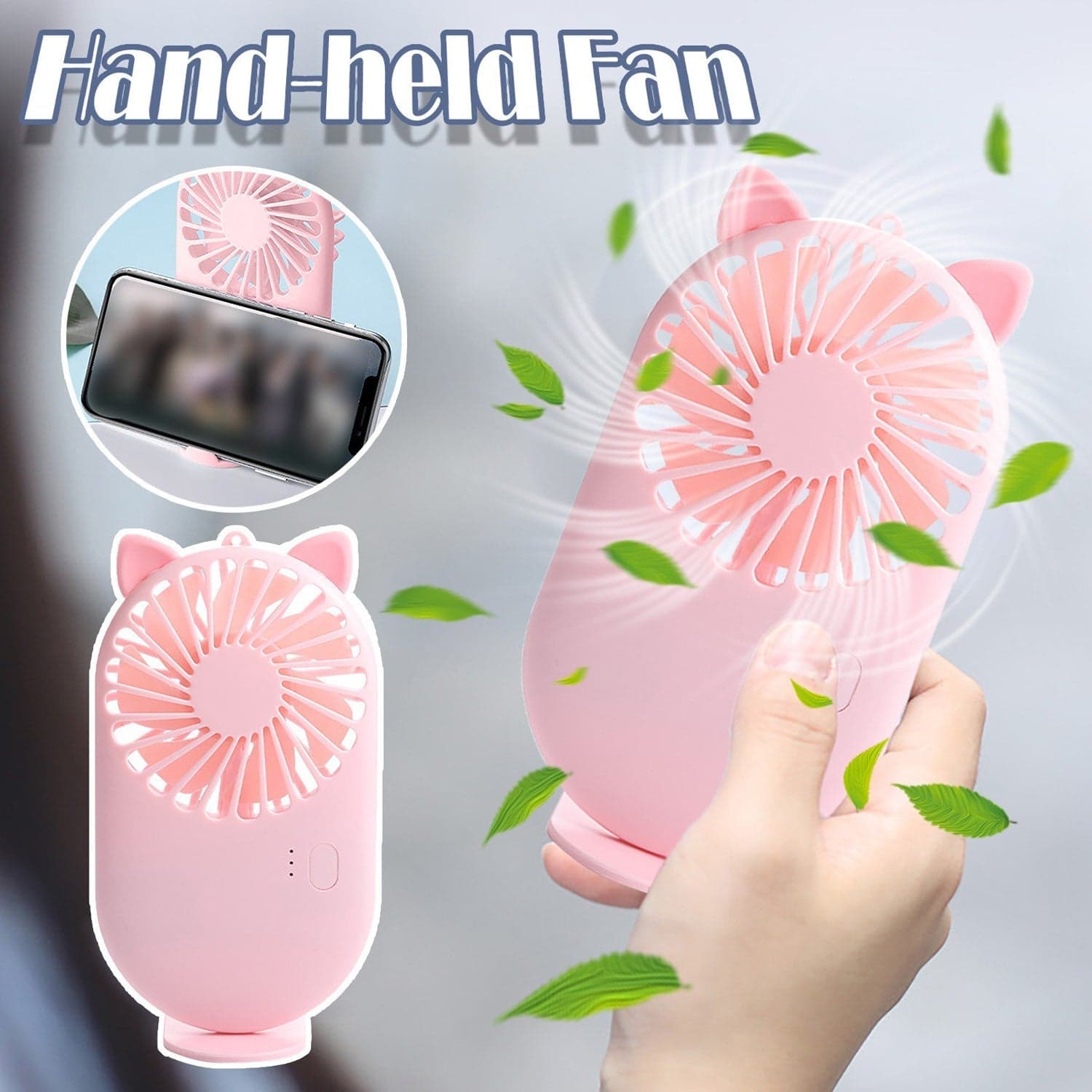 Handheld Mini Fan - Usb Personal Fan With Bracket, Pocket-Sized Desktop Fan (Battery Not Included) thumbnail 7
