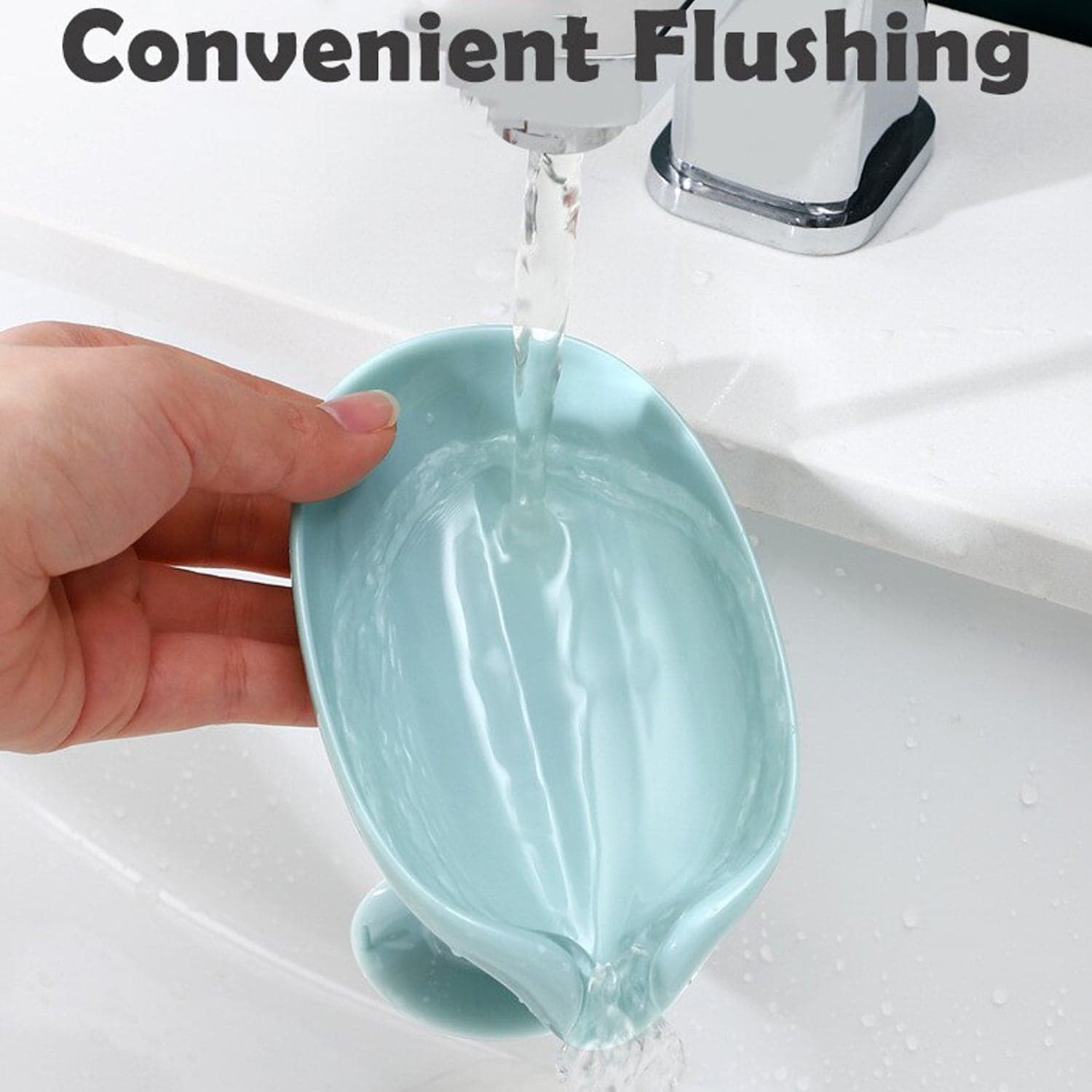 Self Draining Soap Holder for Bathroom Leaf Shape Soap Tray thumbnail 9