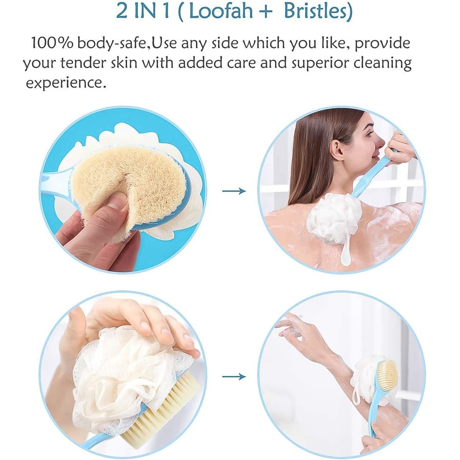 2in1 Bath Brush With Long Handle thumbnail 3