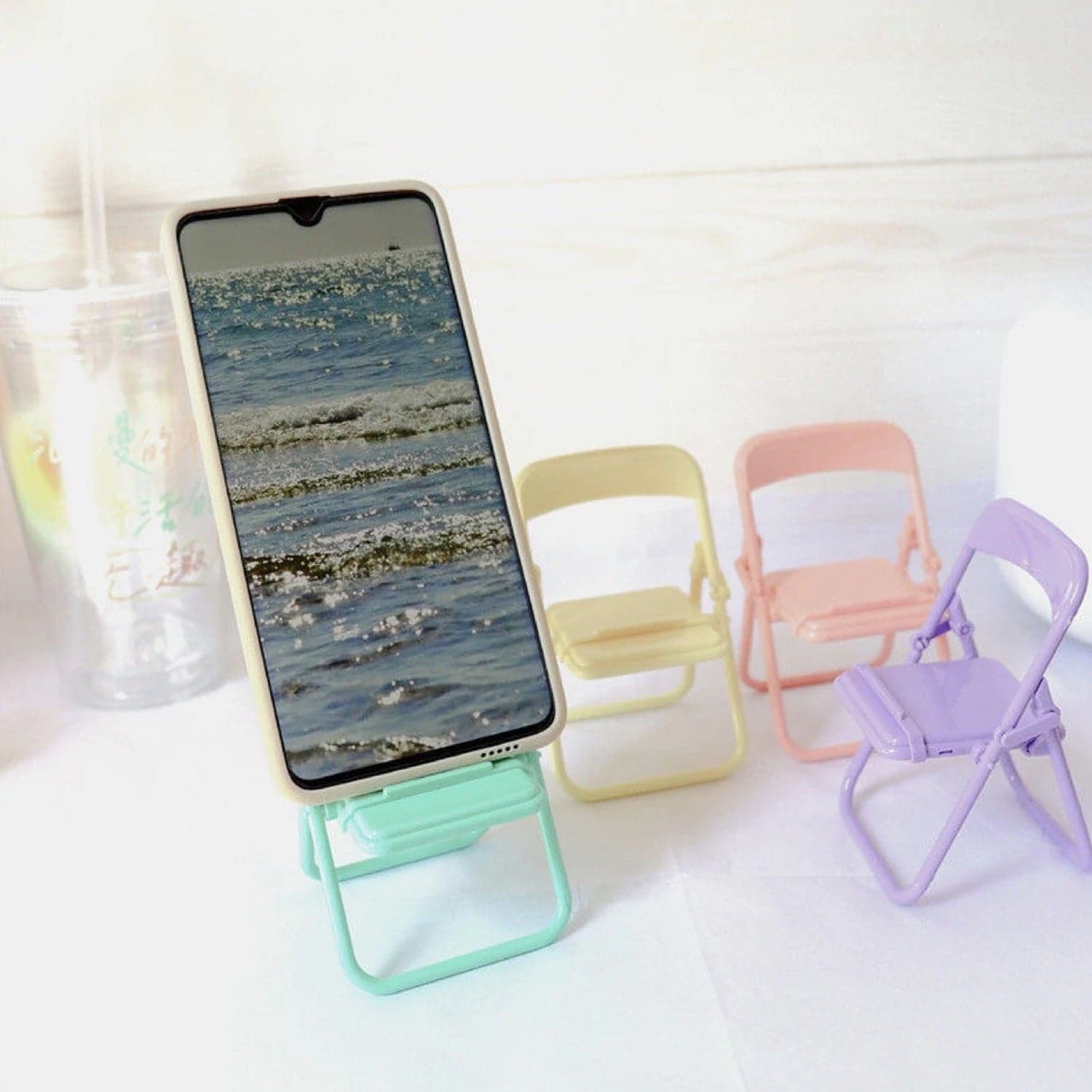 1 Pc Chair Stand With Box As A Mobile Stand For Holding And Supporting Mobile Phones Easily. thumbnail 1