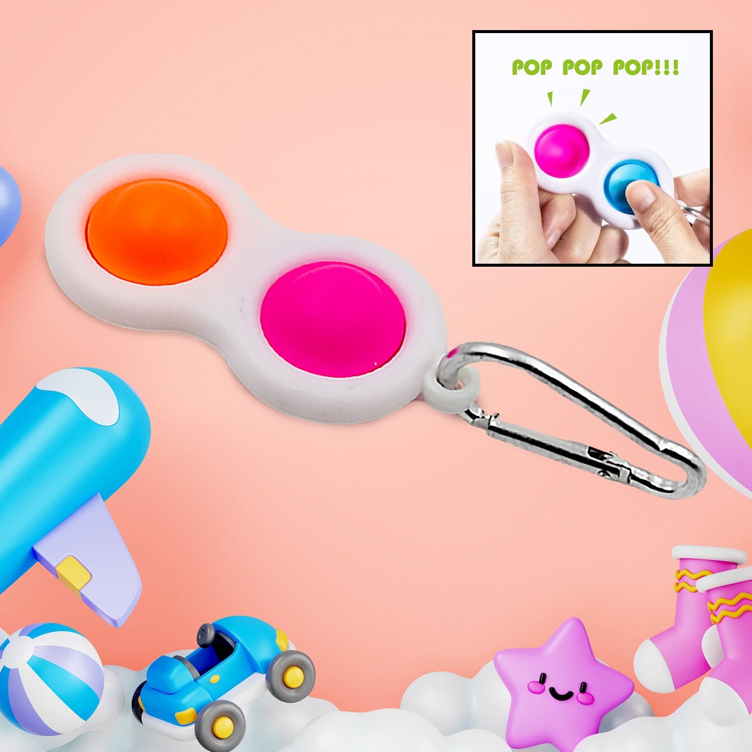 Simple Dimple Fidget Toy Mini Keychain thumbnail 1