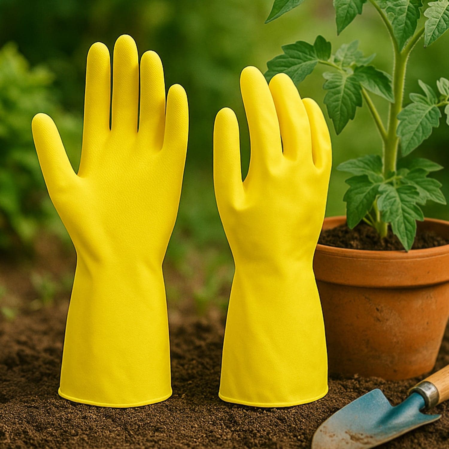 2 Pair Med Yellow Gloves For Types Of Purposes Like Washing Utensils thumbnail 7