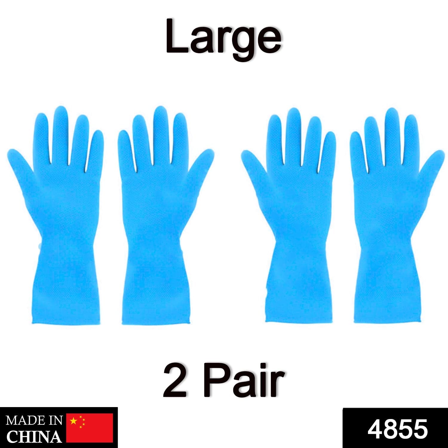 2-Pair Large Blue Multipurpose Gloves of Ideal for Washing, Gardening & Cleaning thumbnail 2