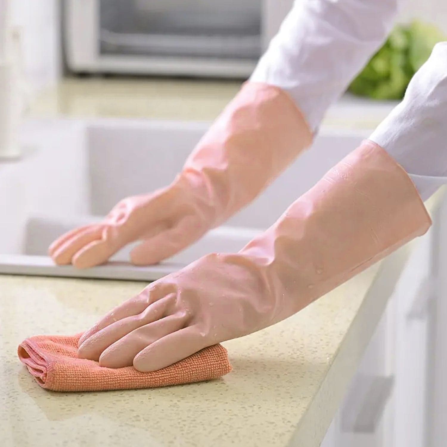 Multipurpose Natural Gum Rubber Reusable Cleaning Gloves thumbnail 4