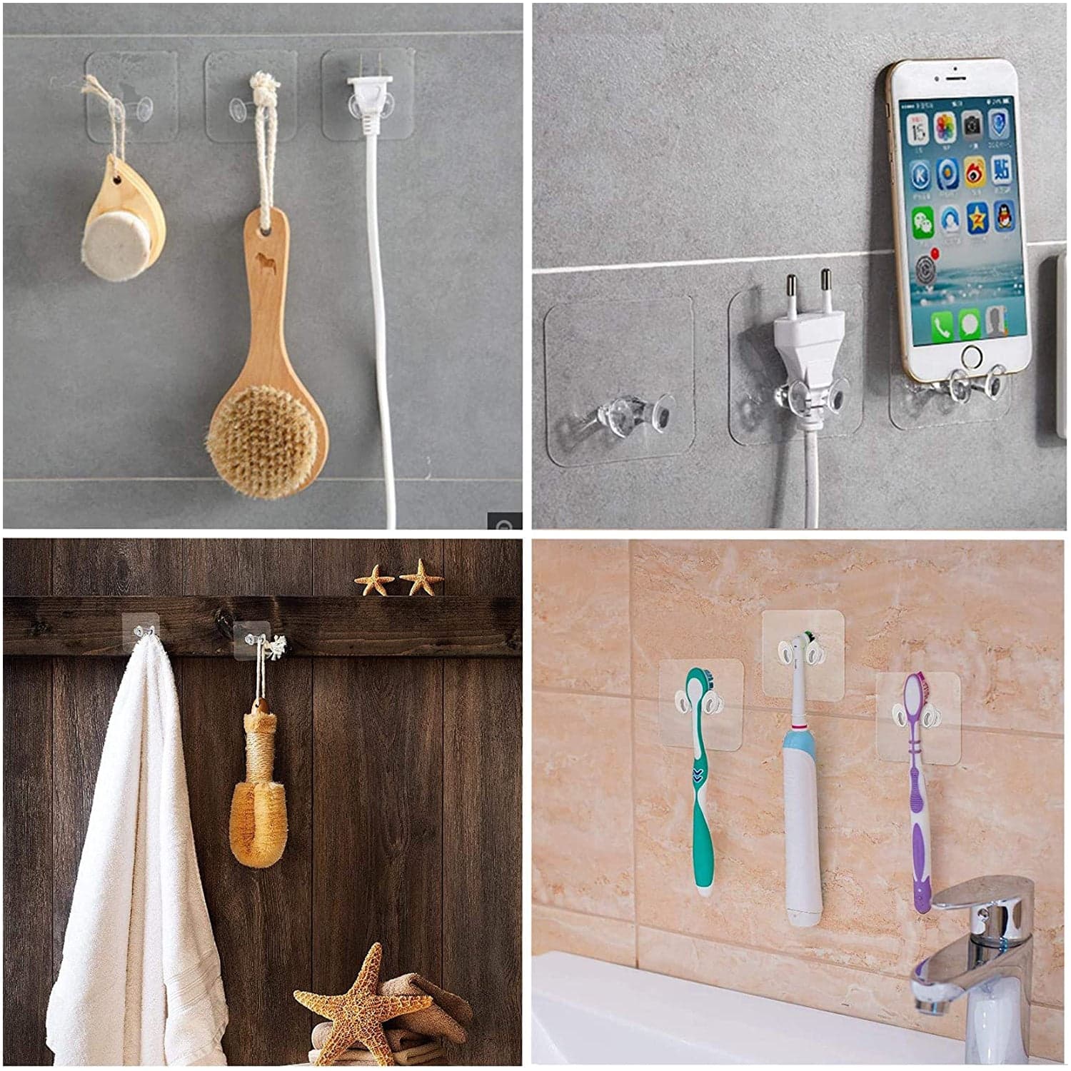 Transparent Multi-Function Wall Storage Hooks thumbnail 3