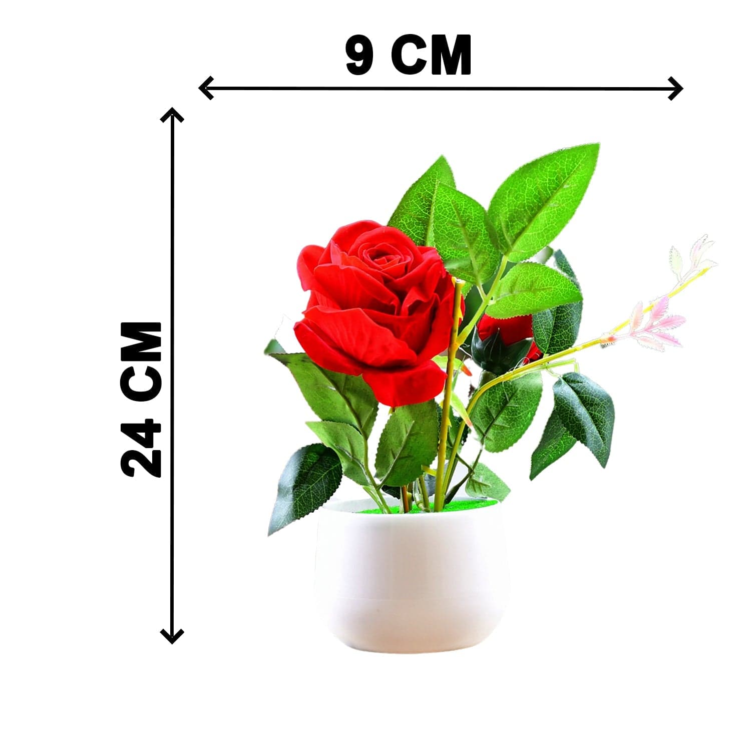 Artificial Rose Flower Plant With Pot, For Home Office Or Gift thumbnail 6
