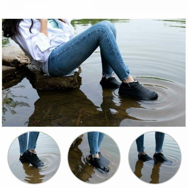 Non-Slip Silicone Rain Reusable Anti skid Waterproof Fordable Boot Shoe Cover ( Large ) thumbnail 3