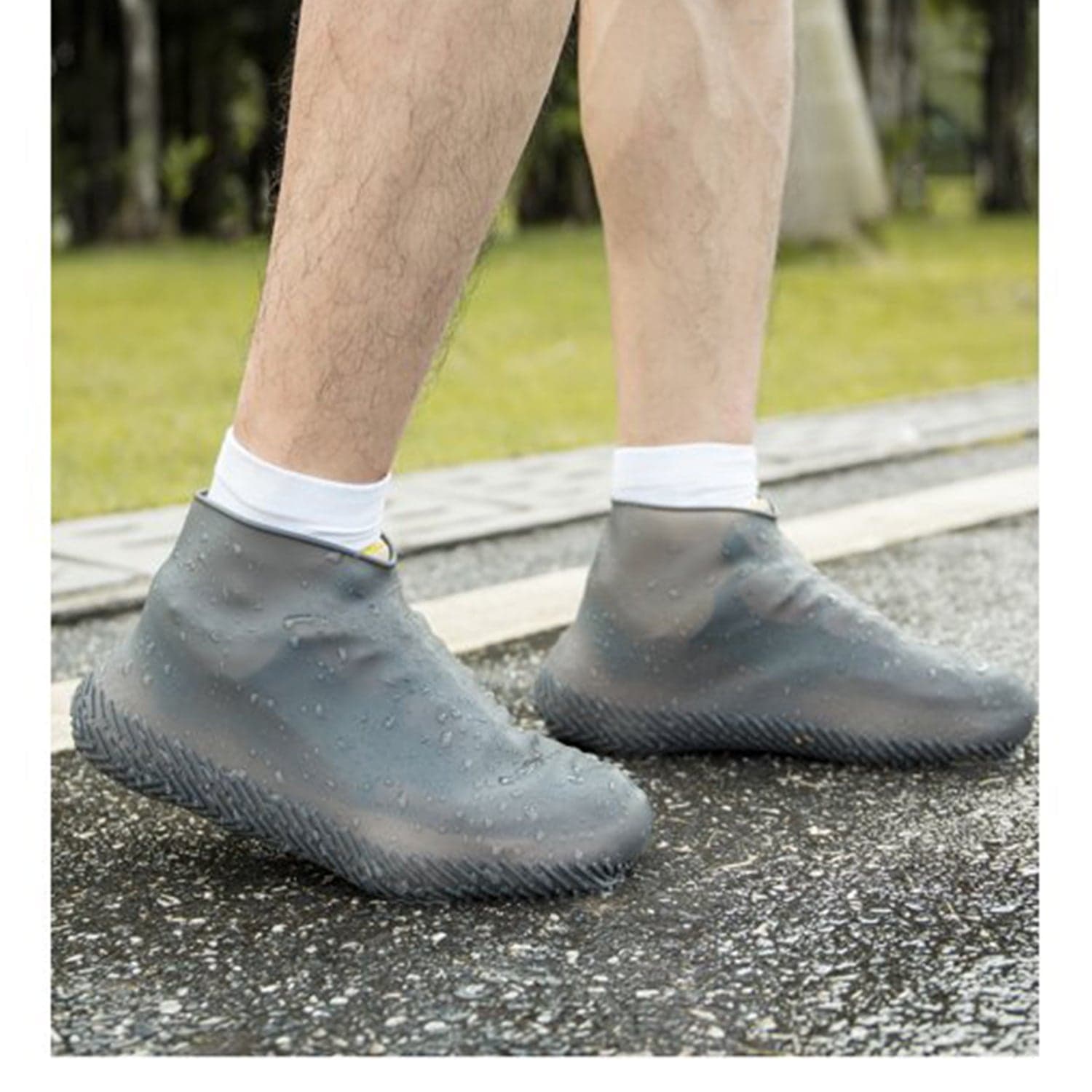 Non-Slip Waterproof Silicone Shoe Cover, Large thumbnail 1
