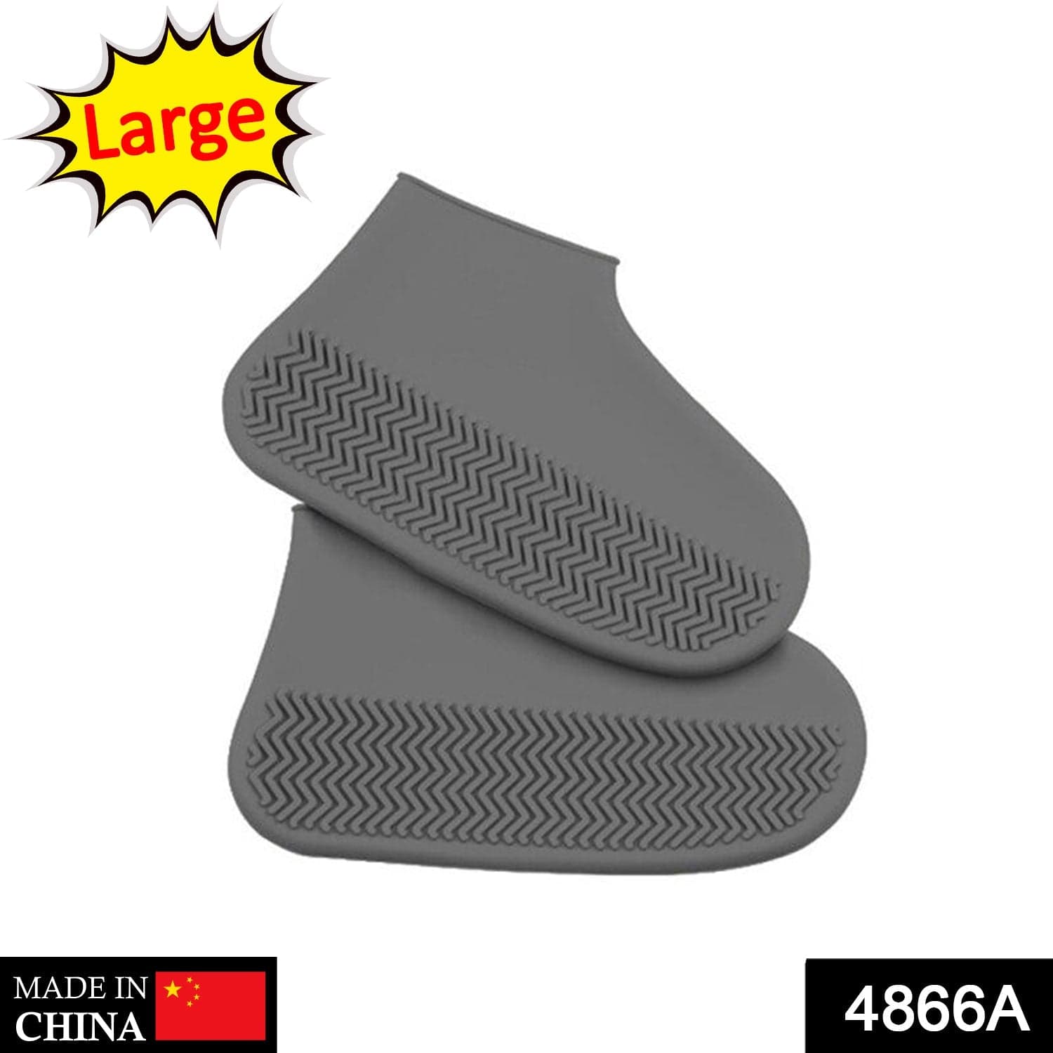 Non-Slip Waterproof Silicone Shoe Cover, Large thumbnail 2