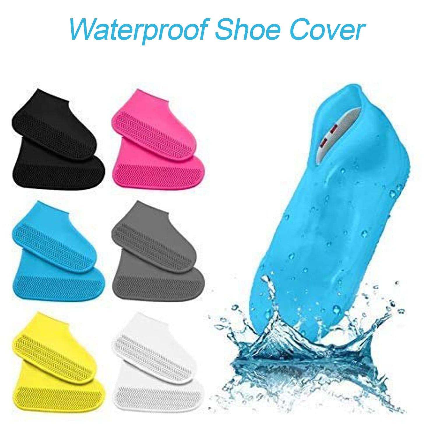 Non-Slip Silicone Rain Reusable Anti skid Waterproof Fordable Boot Shoe Cover (Mix Color) thumbnail 6
