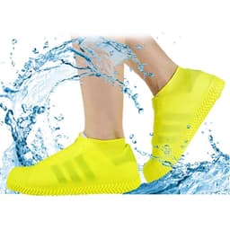 NON-SLIP SILICONE RAIN REUSABLE ANTI SKID WATERPROOF FORDABLE BOOT SHOE COVER (MEDIUM/ Mix Color)