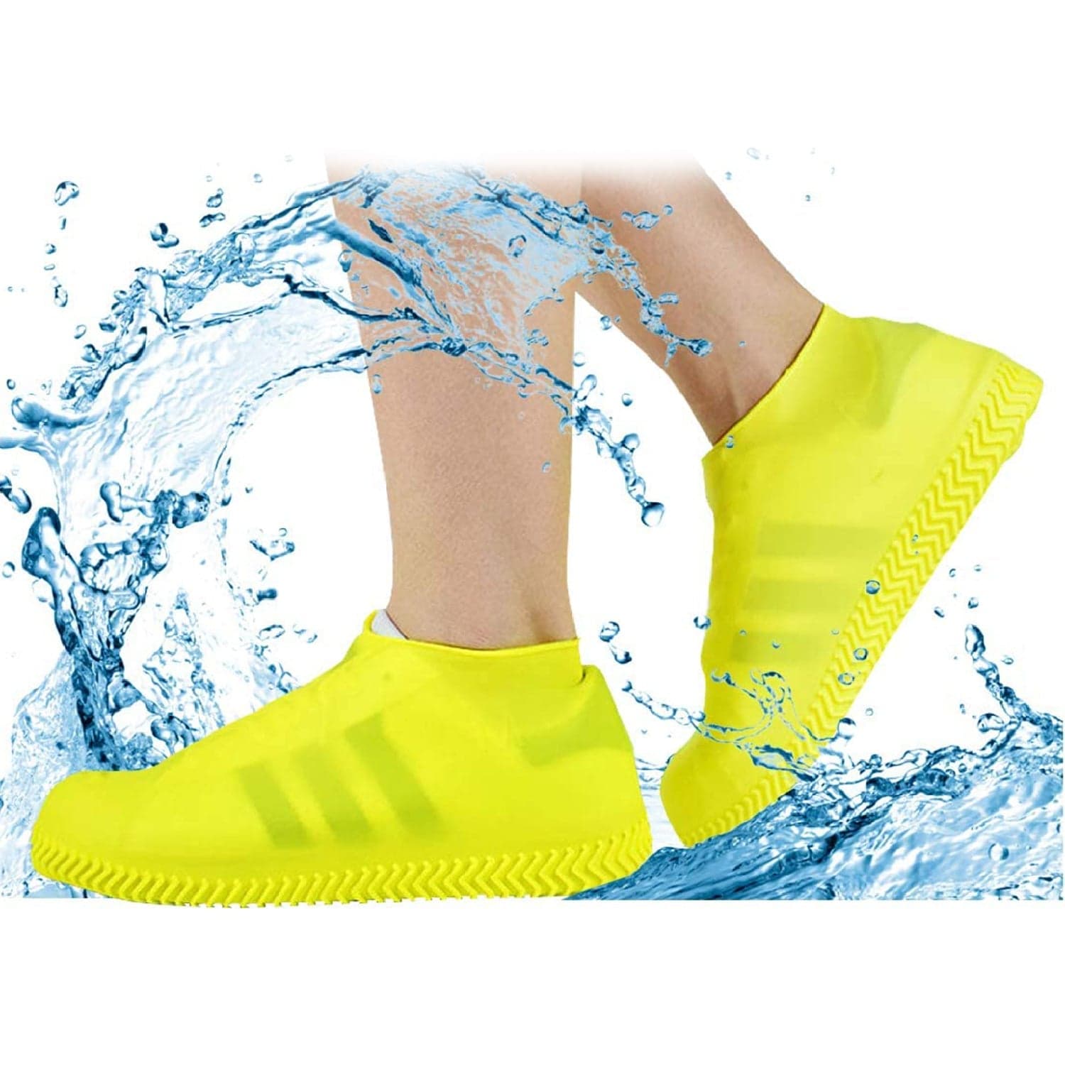NON-SLIP SILICONE RAIN REUSABLE ANTI SKID WATERPROOF FORDABLE BOOT SHOE COVER (MEDIUM/ Mix Color) thumbnail 1
