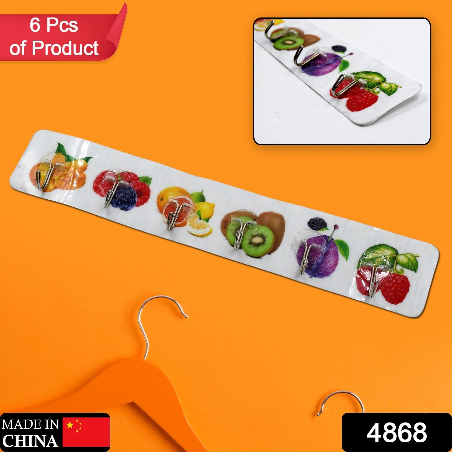 Transparent Adhesive Wall Hook of Premium, Strong & Multiuse ( 6pc ) thumbnail 2