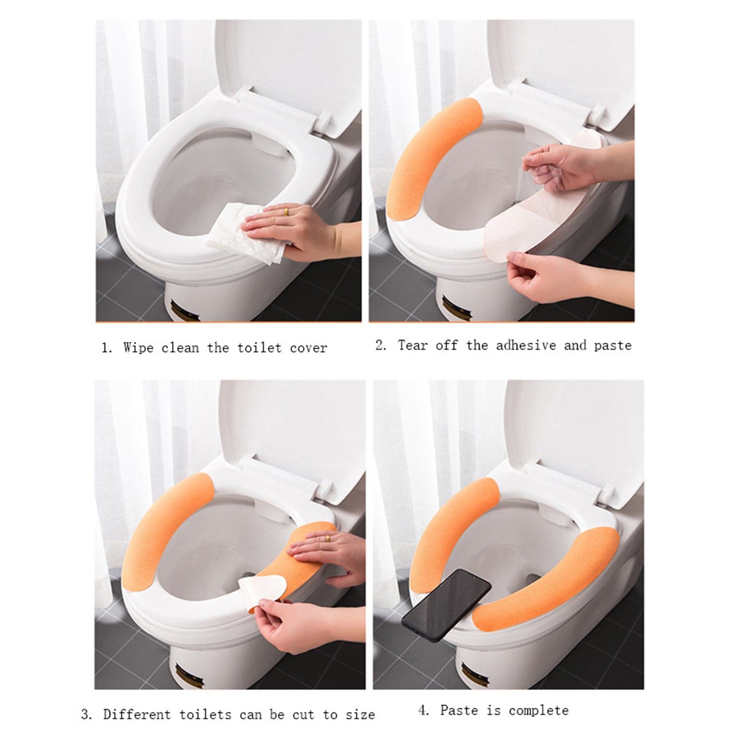 Toilet Seat Cover, Toilet Seat Cushion Soft And Warm Washable Toilet Seat Cover Sheets Comfortable thumbnail 7