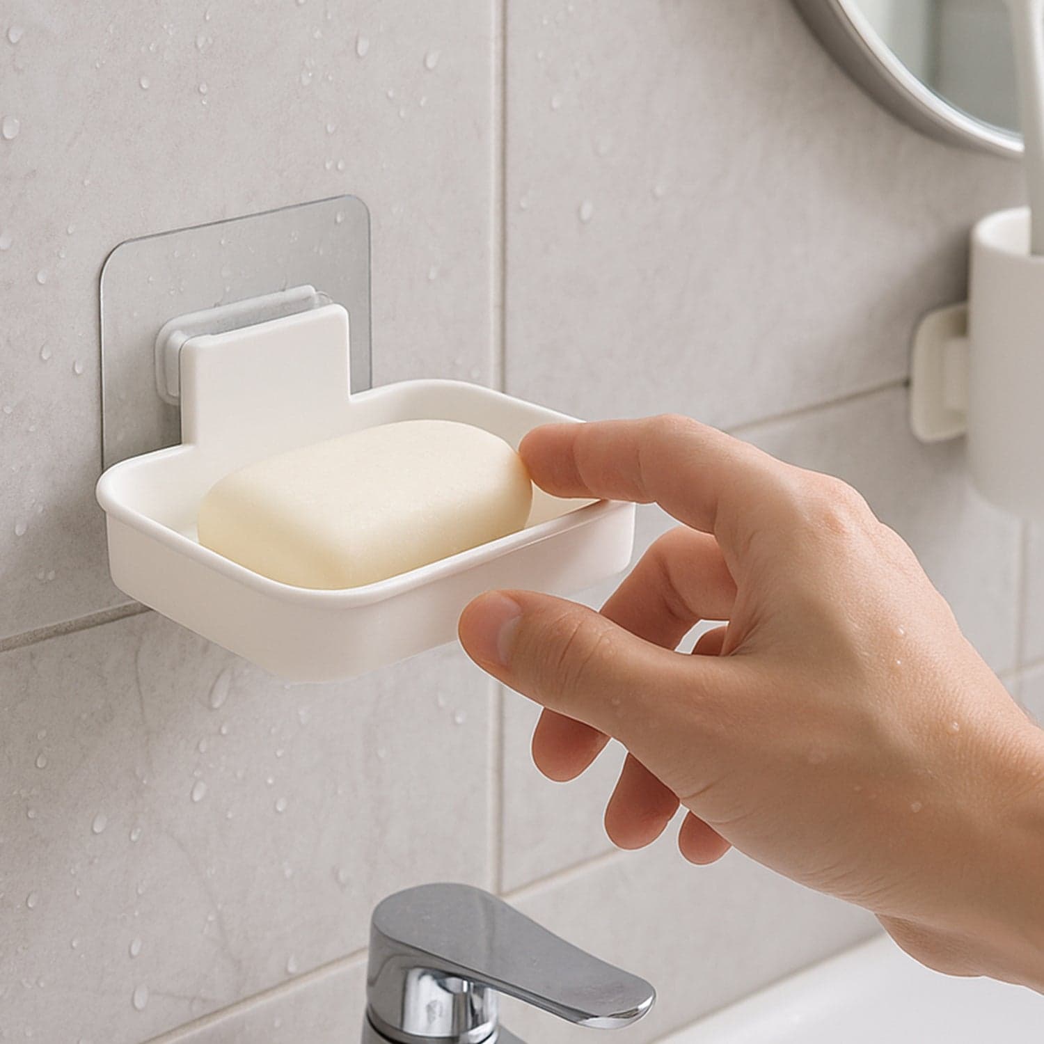 Self Adhesive Wall Mounted Soap Dish Holder 1 Pc thumbnail 8