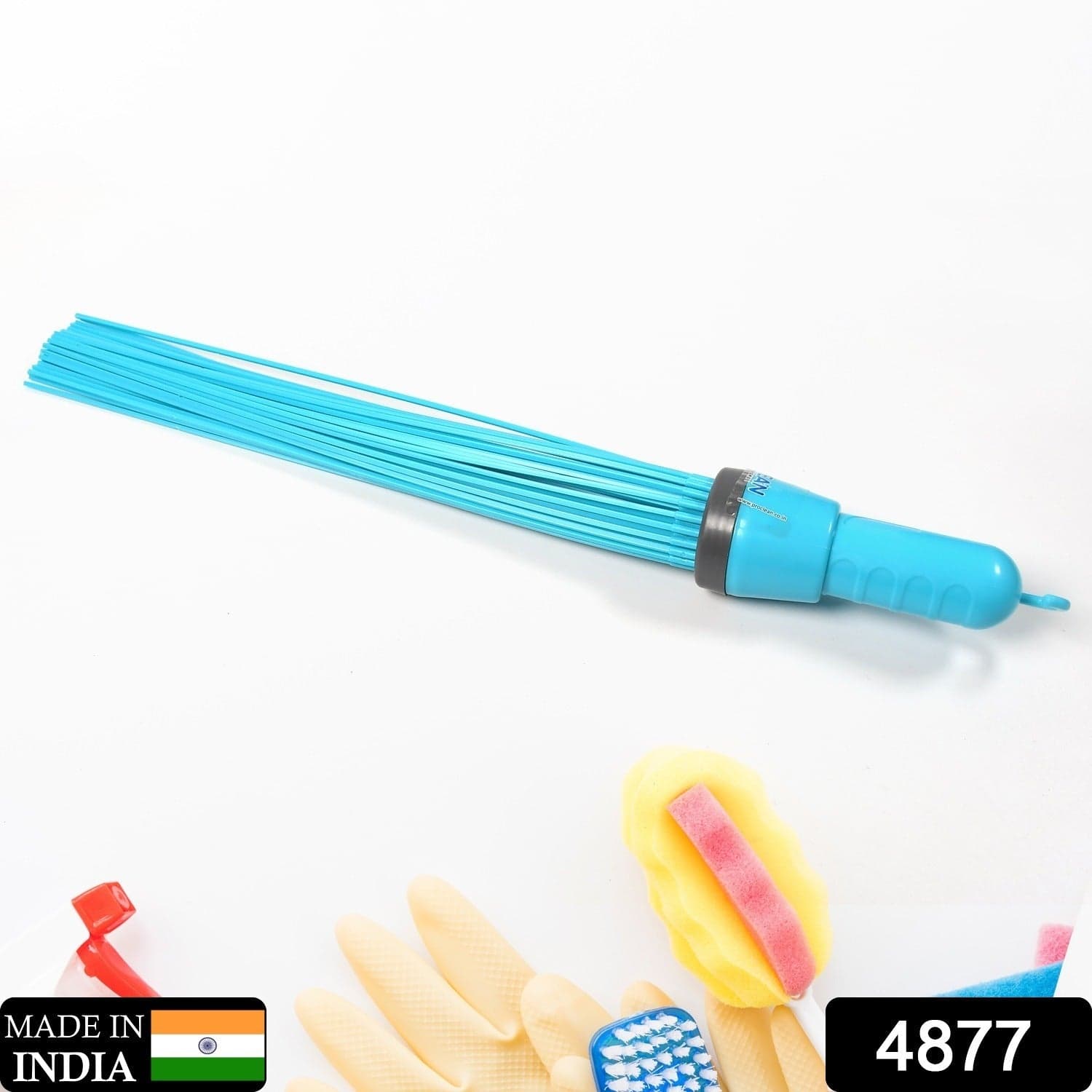 Plastic Stick Broom – 44 Flexible Bristles for Floors | Pro Clean thumbnail 2