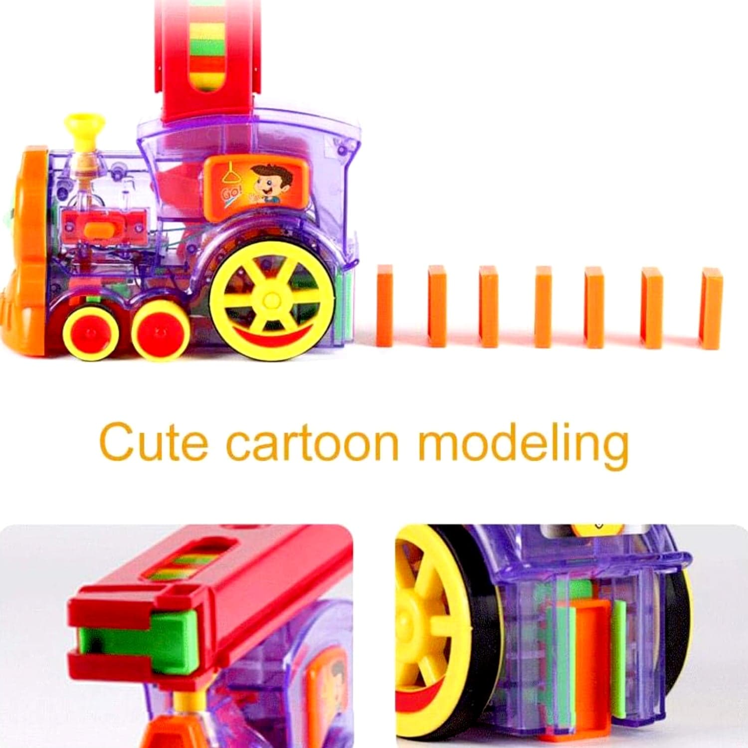 Transparent Funny Train Engine Block Set of 60-Piece Music & Lights (Batteries Not Included) thumbnail 5