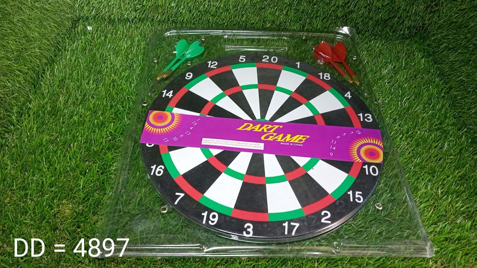 Big size double faced portable dart board with 4 darts set for kids children. indoor sports games board game dart board game. thumbnail 8