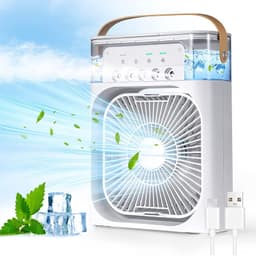 Portable Air Cooler Fan with 7-Color Light of Personal AC Fan