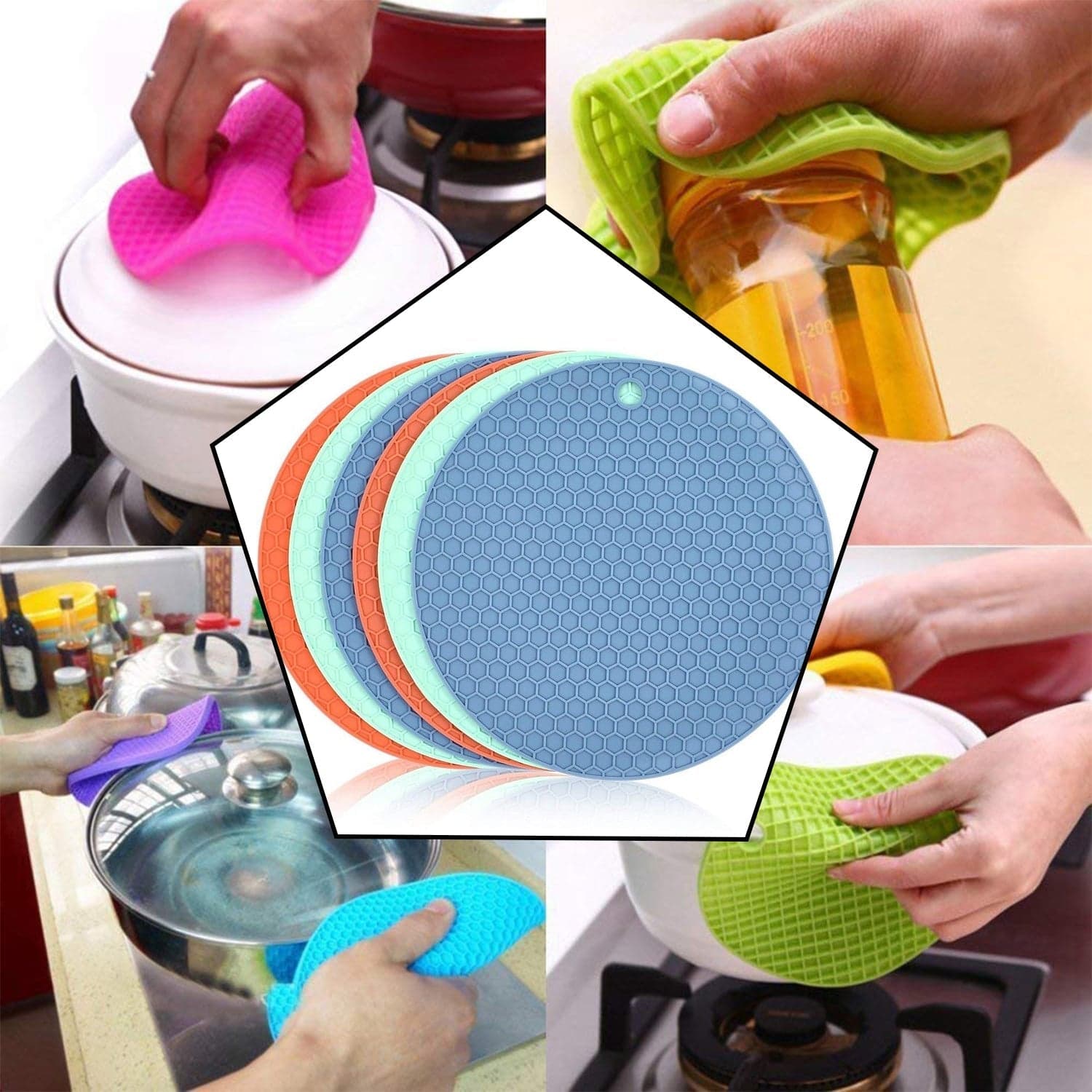 Silicone Trivet for Hot Dish and Pot, Silicone Hot Pads ( 1 pcs ) thumbnail 9