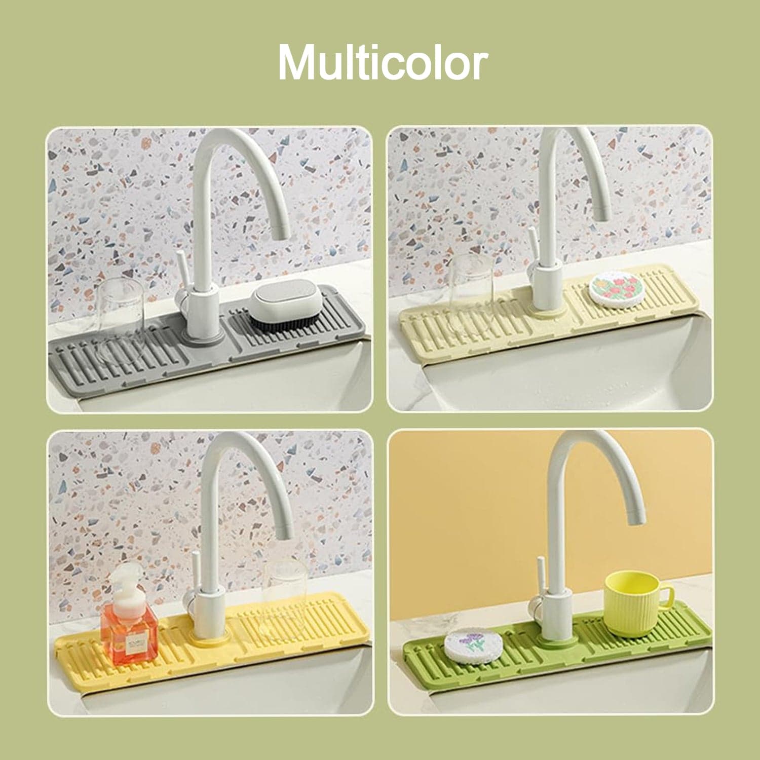 Silicone Faucet Splash Guard Pad for Kitchen & Bathroom Sink (1 Pc / Mix Design & Size) thumbnail 3
